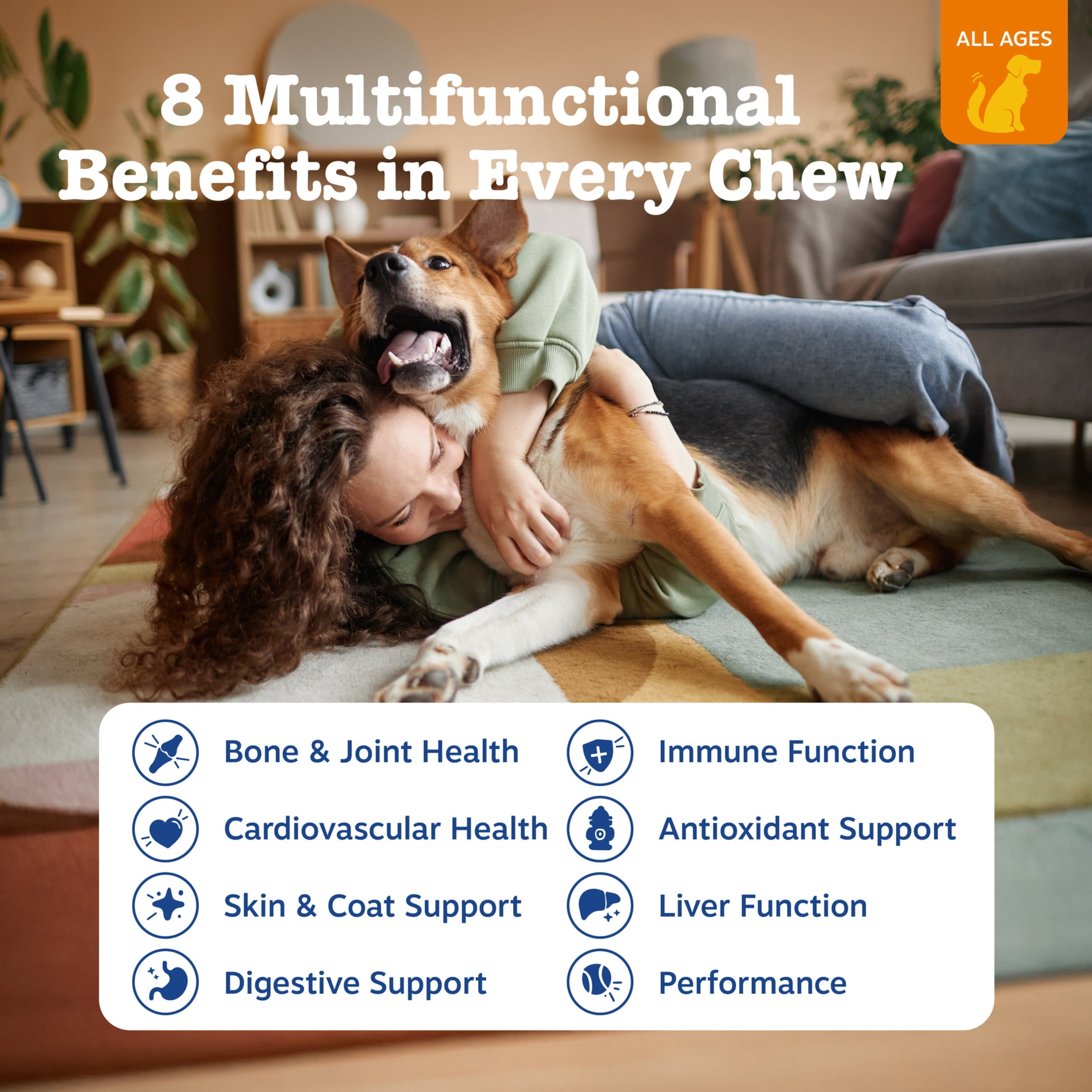 Zesty Paws 8-in-1 Multivitamin Bites Chicken Flavor Dog Supplement (60 Count) sgzp8