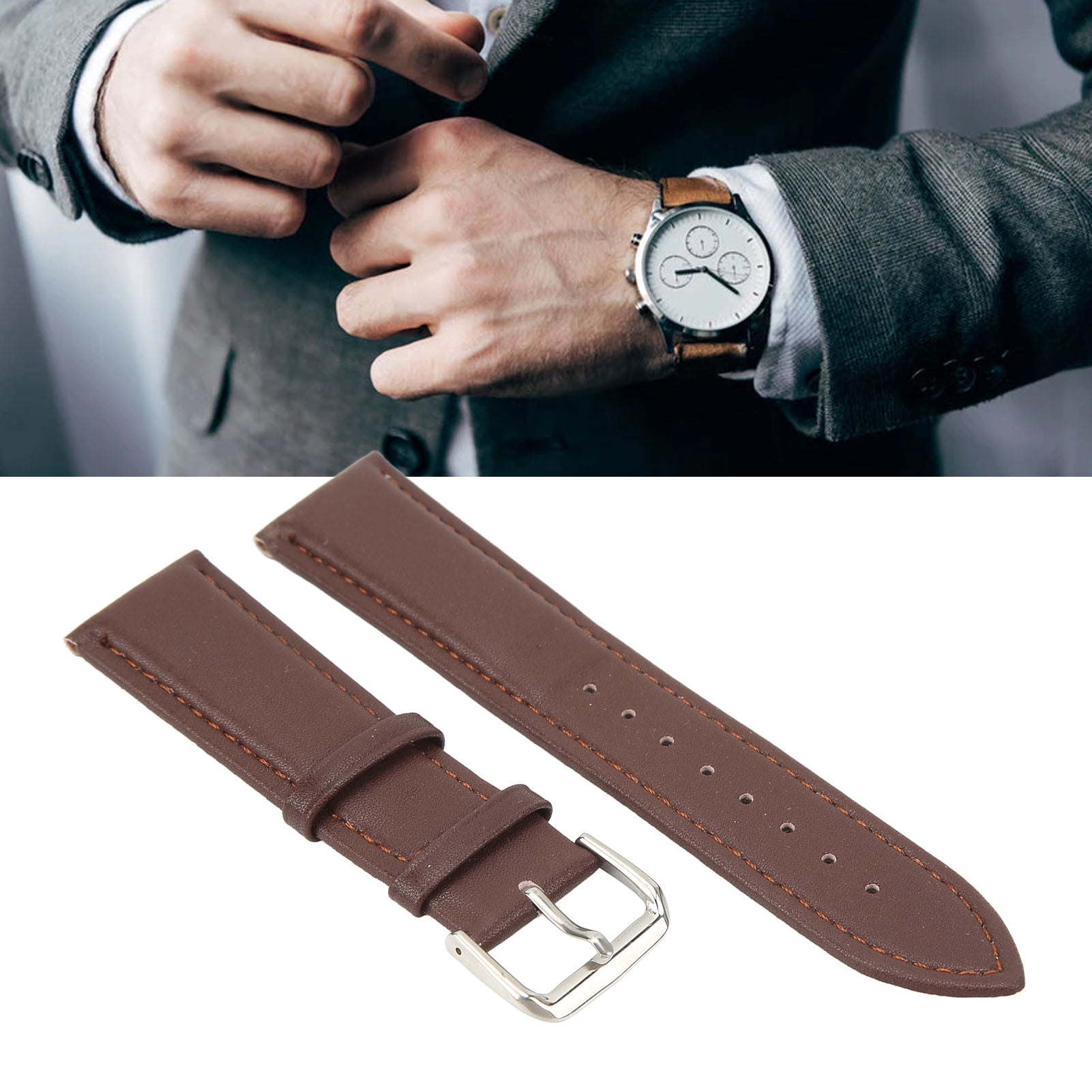 LAZIOEGR Smart Watch Replacement Band Genuine Leather Strap for Huawei Watch GT2 GT3 Pro (Brown, 0.87 in) g6b5s