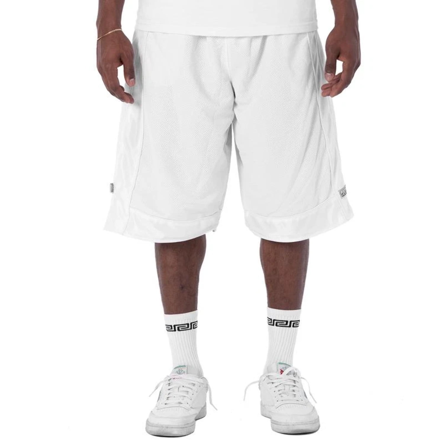 Pro Club Men's Heavyweight Mesh Basketball Shorts (White, Medium) wae29