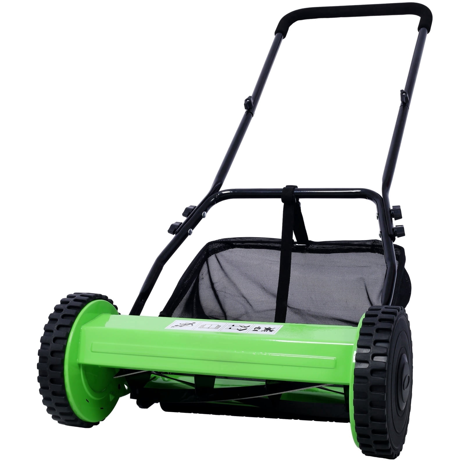Deiokin 14-inch 5-Blade Push Reel Lawn Mower with Grass Catcher (Green, 14 in) lroo9