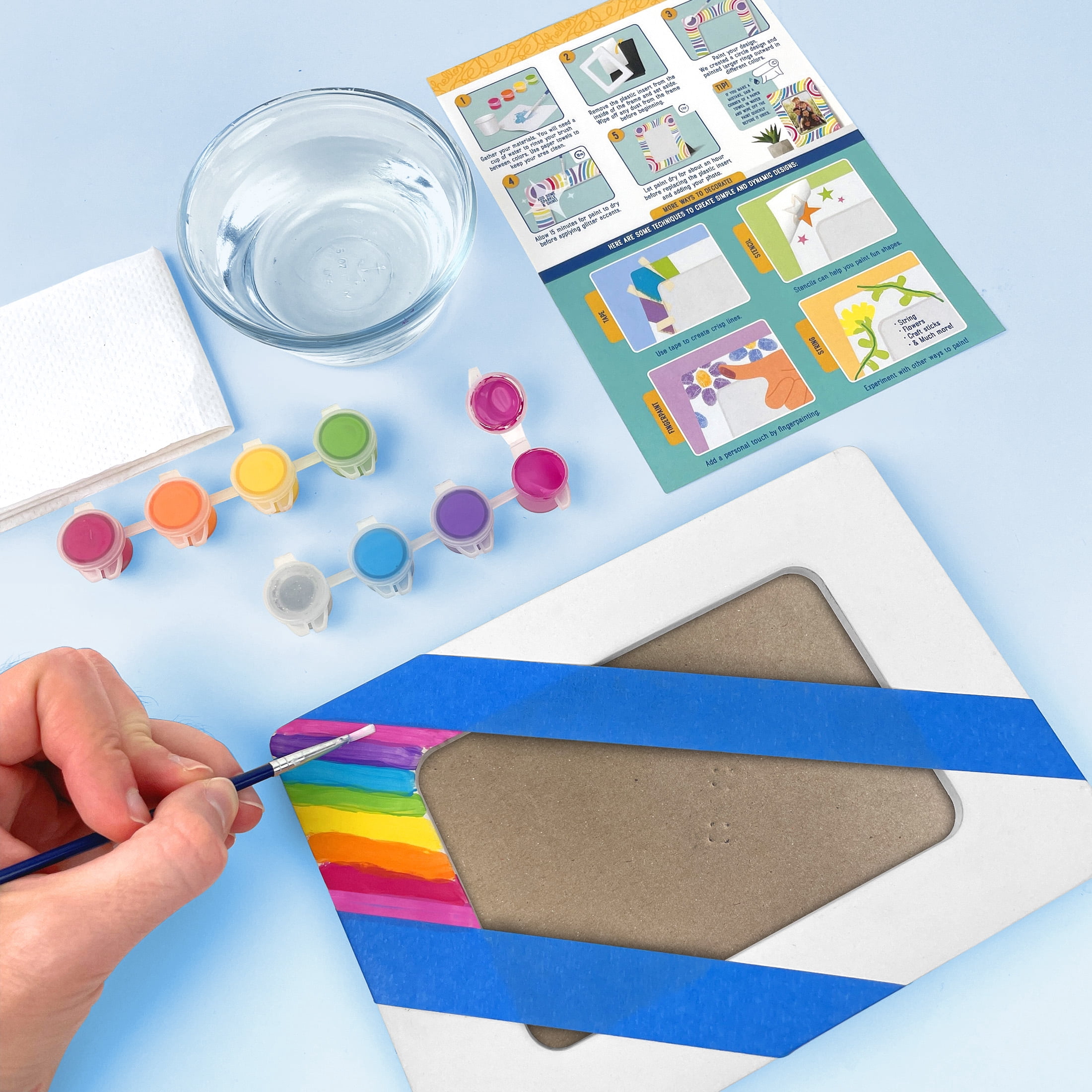 Hello Hobby Paint Your Own Ceramic Frame Kit for Kids (White, 4 in x 6 in) myrg6
