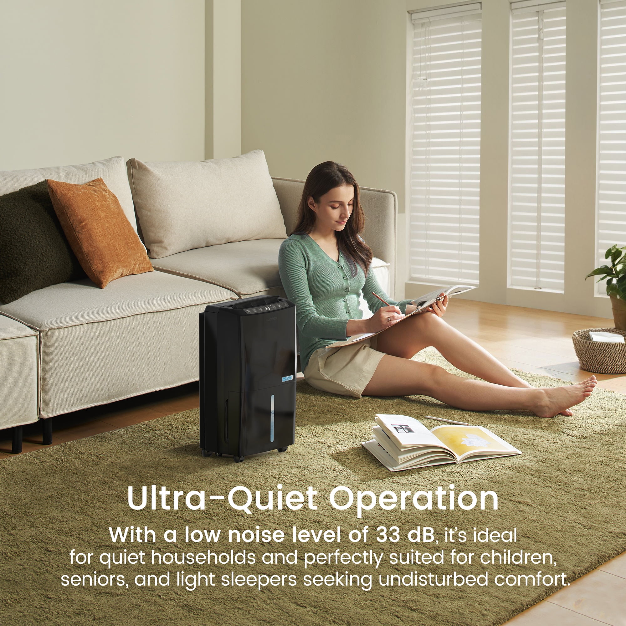 Waykar 34 Pint Dehumidifier for Home and Basement (Energy Star, Ultra Quiet, 10 Pint DOE) fmhiz