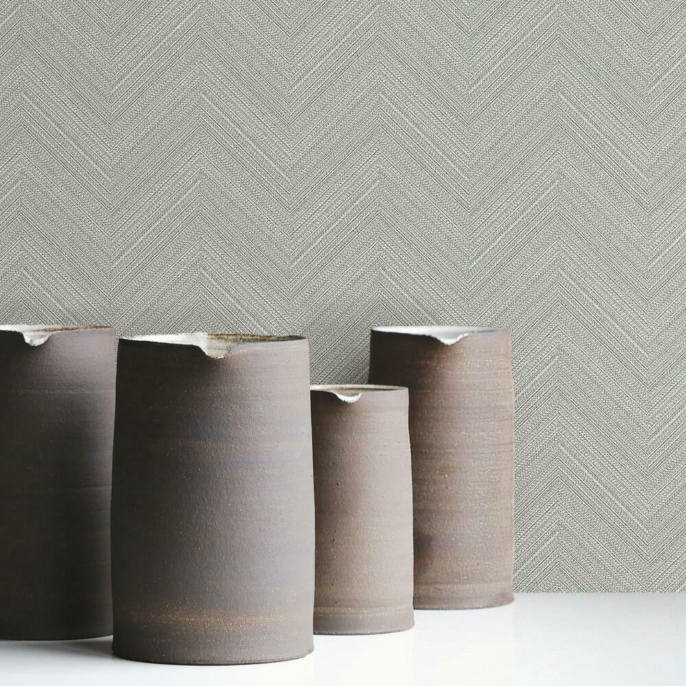 RoomMates Herringbone Weave Peel and Stick Wallpaper (Beige, 28.29 sq ft) 0rw7g