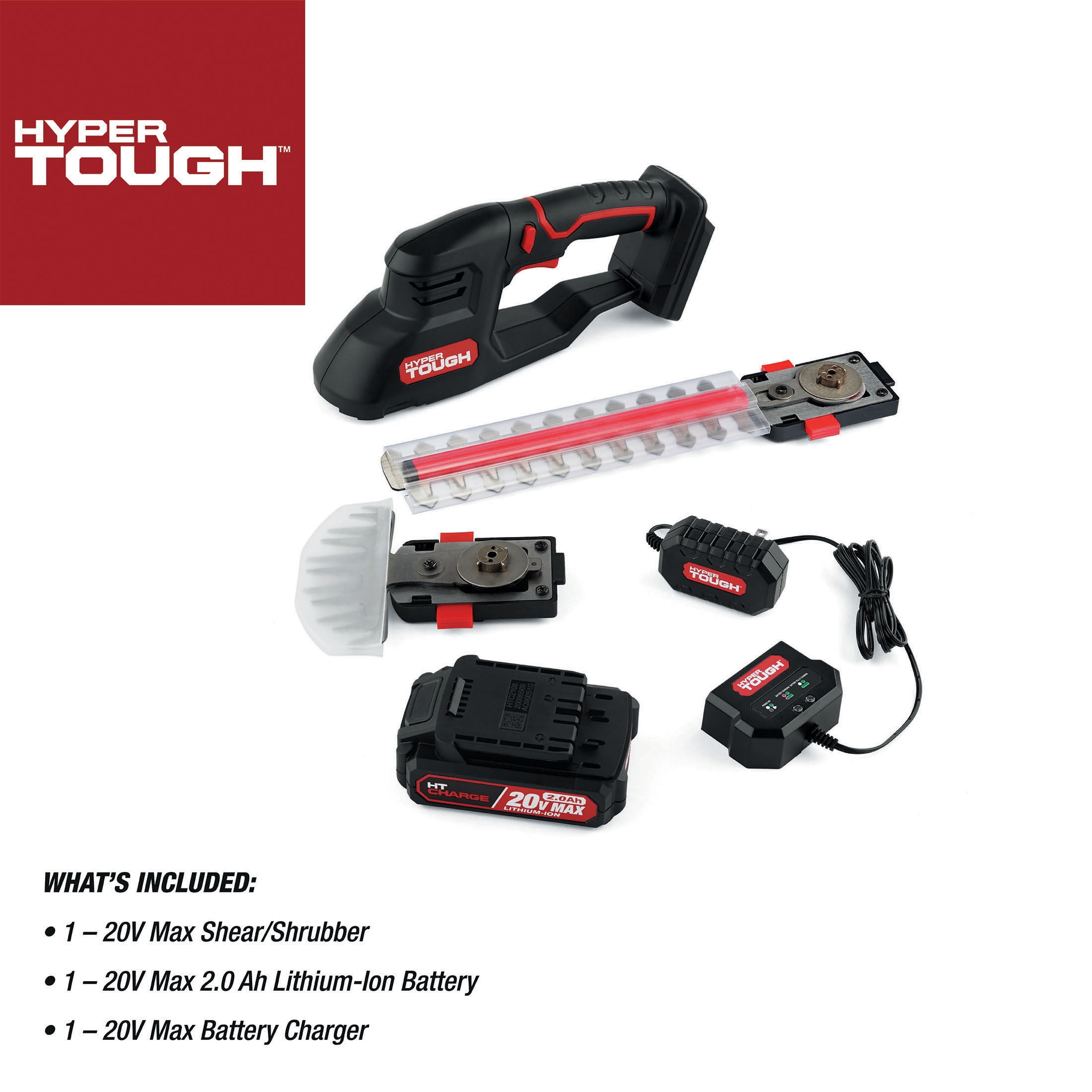 Hyper Tough 20V Cordless 2-in-1 Grass Shear and Shrubbery Trimmer (5 in and 9 in Blade Set) 47khx - Image 11