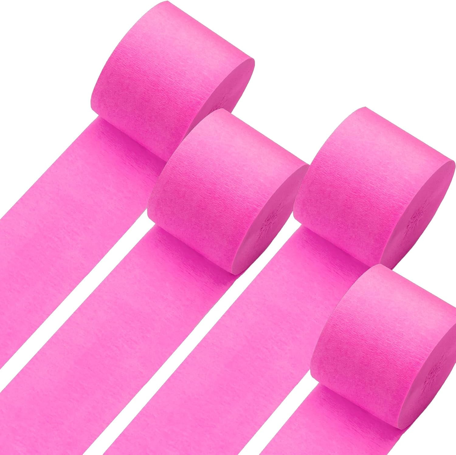 Generic Pink Crepe Paper Streamers for Party Decorations (Hot Pink, 4 Rolls, 328 ft Total) cv8tk