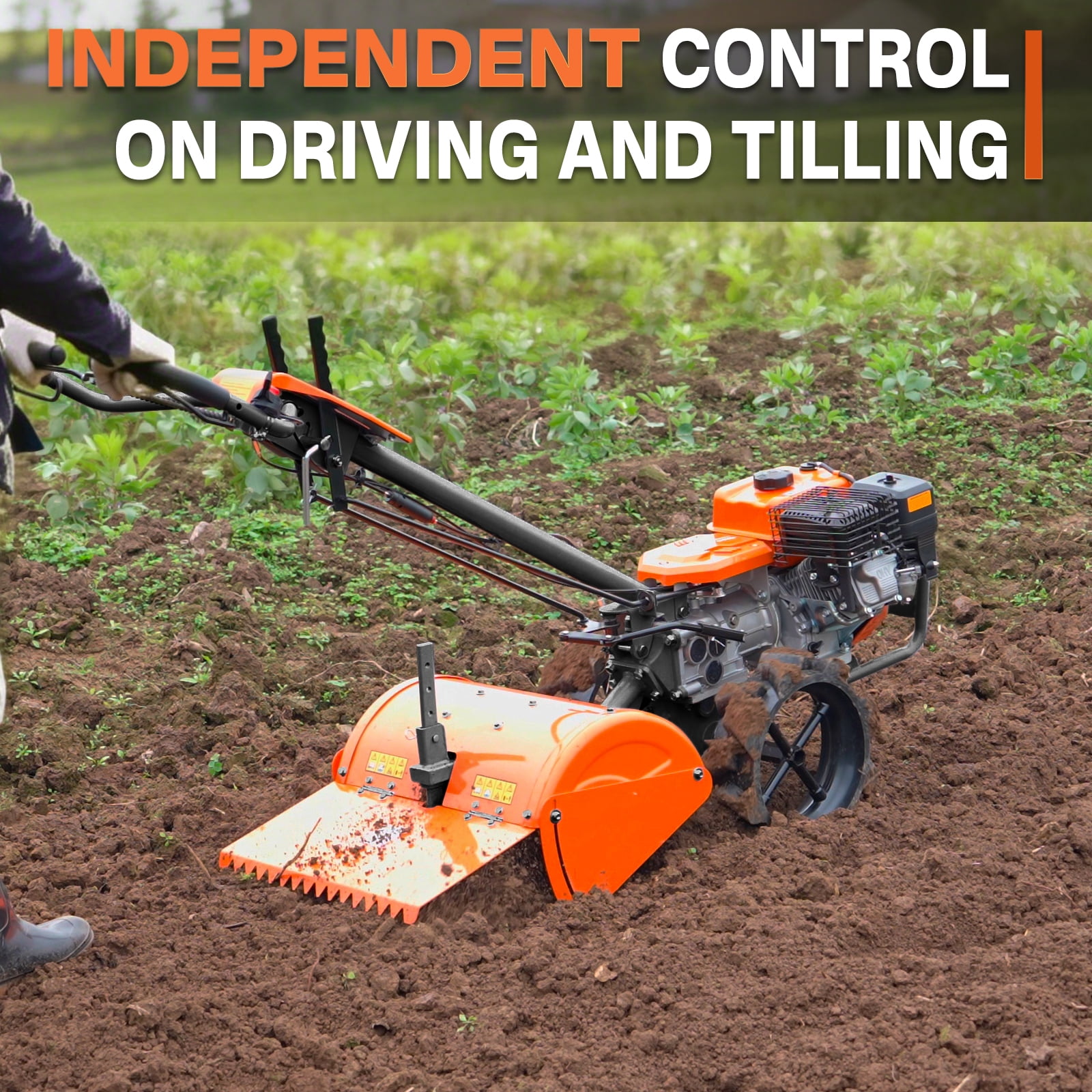 NOVUS 18-Inch Dual Direction Rear Tine Tiller, 212cc 4-Cycle Gas Engine, Heavy-Duty Garden Rototiller (18 in) ljano