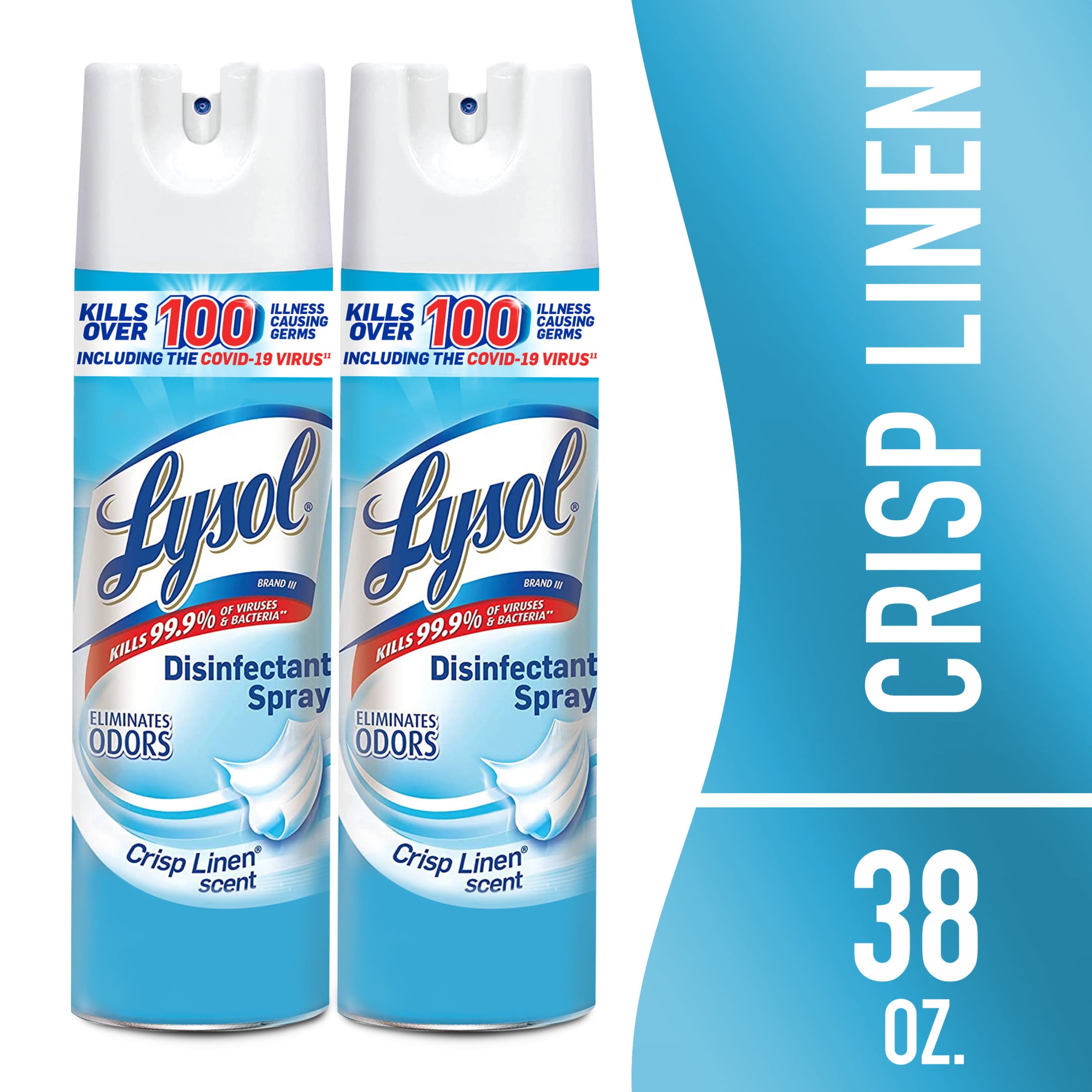 Lysol Disinfectant Spray, Sanitizing and Antibacterial Surface Cleaner, Crisp Linen Scent (4 Pack, 19 fl oz) k3nn0