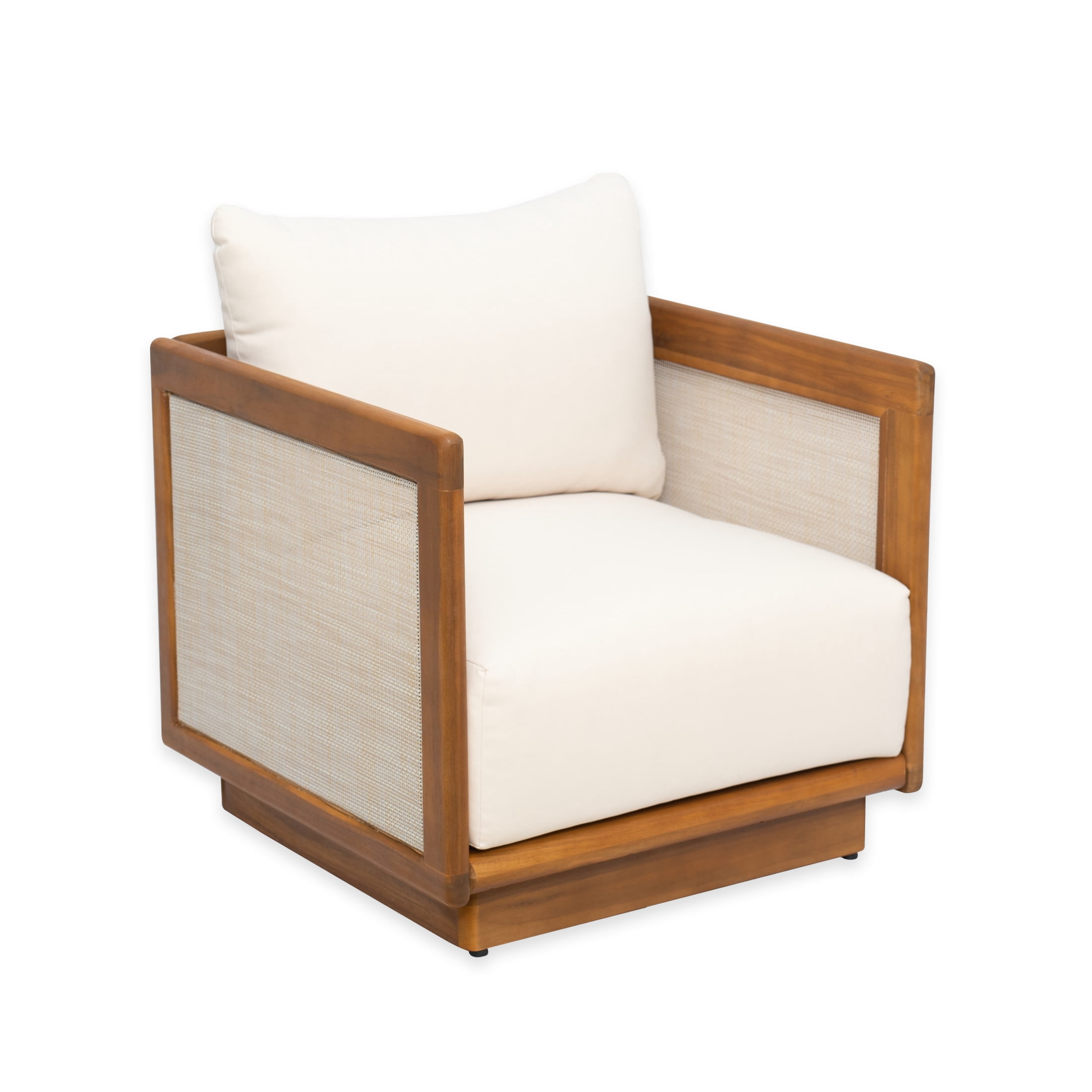 Christopher Knight Home 6-Piece Outdoor Sofa Set with Acacia Wood Chairs, Sectional Seating & Coffee Table (Beige, 6-Piece Set) frzuh