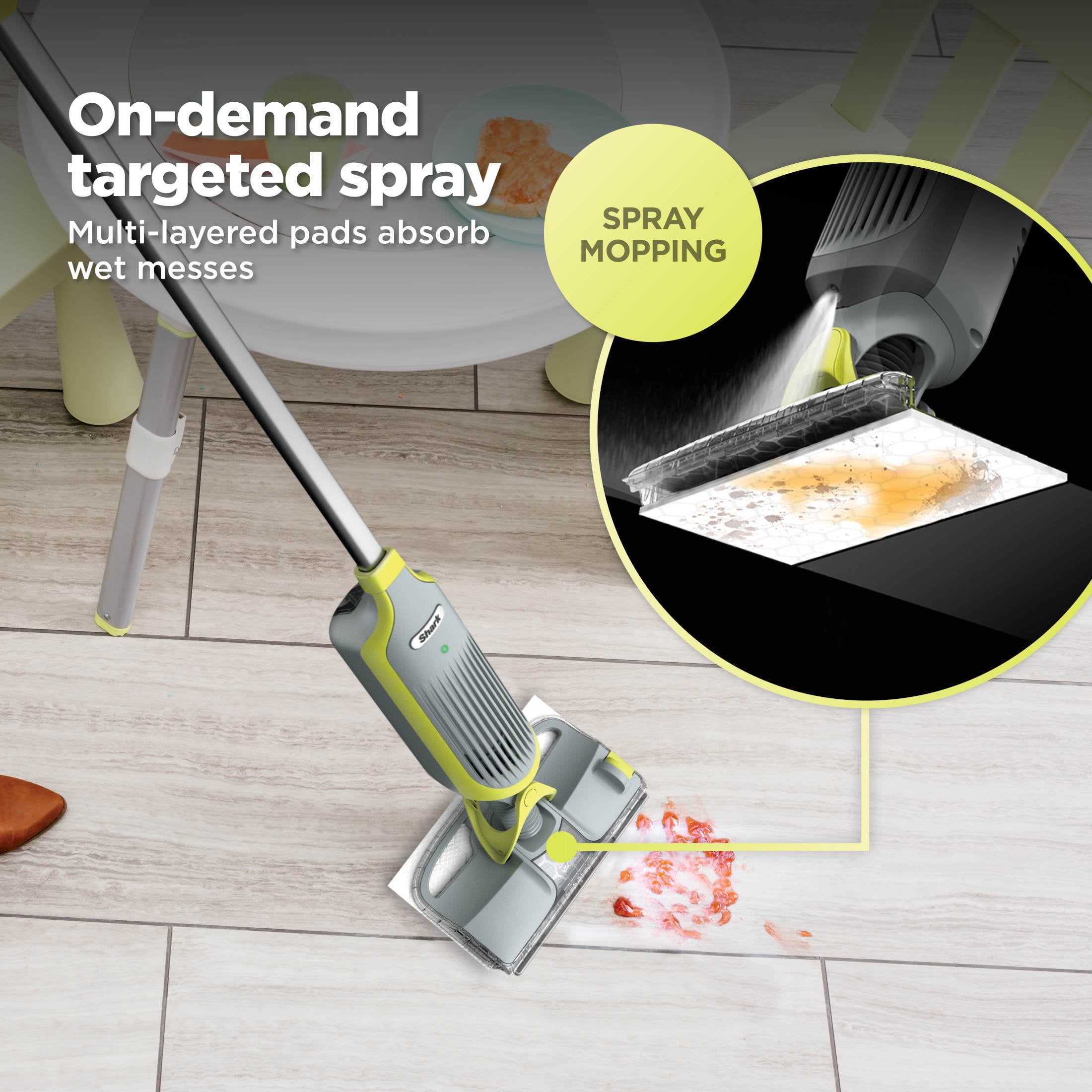 Shark VACMOP Cordless Hard Floor Vacuum Mop with 4 Disposable Pads and 12 fl oz Multi-Surface Cleaner (VM200) yt6ka