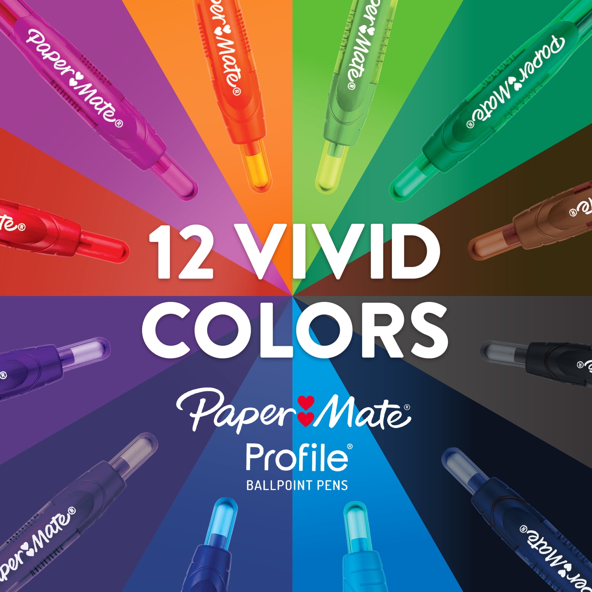 Paper Mate Profile Retractable Ballpoint Pens, Bold Point, Quick-Drying Ink (Black, 8 Count) f7h7a