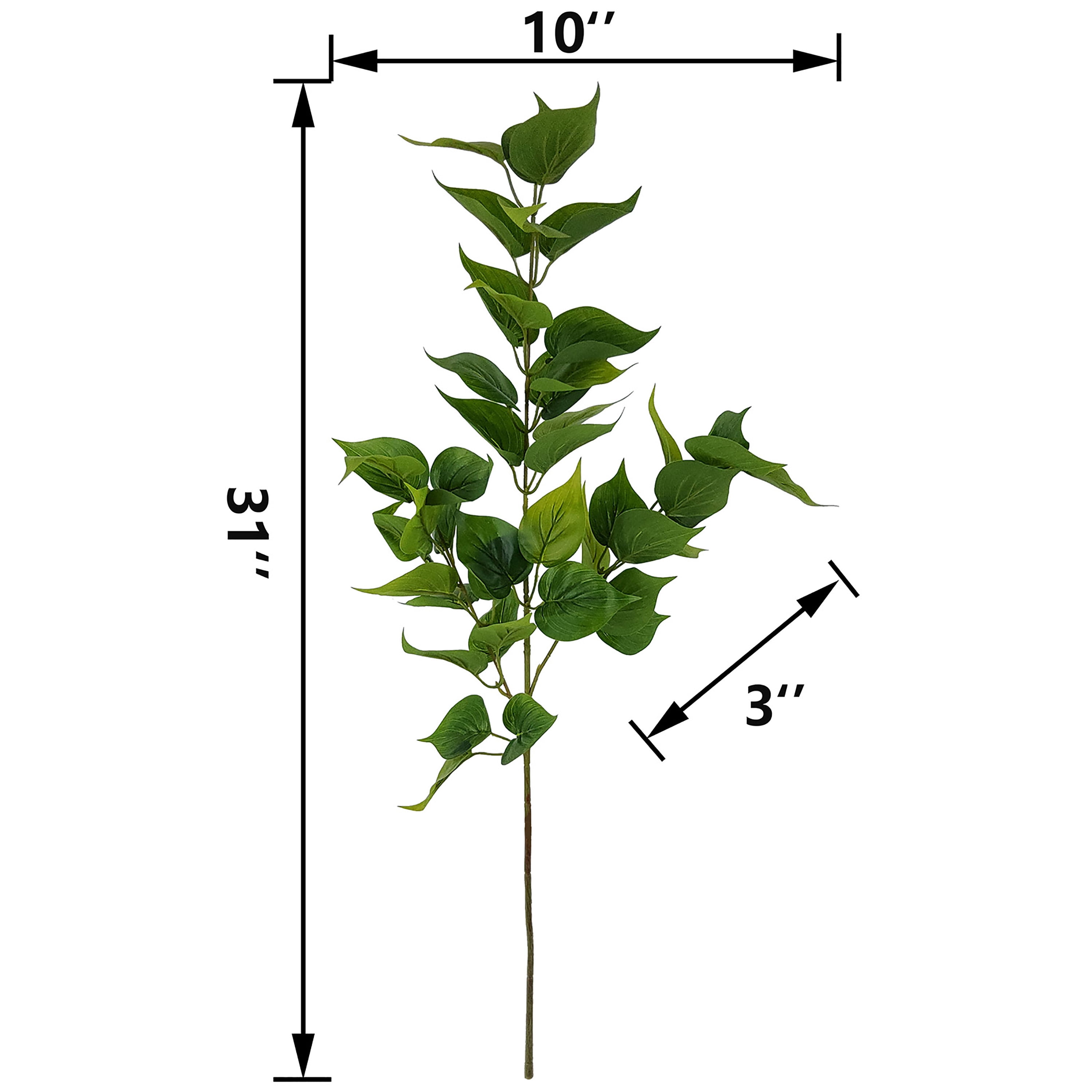 Mainstays Artificial Pothos Greenery Stem for Floral Arrangements and Home Decor (Green, 31 in) lhjzk