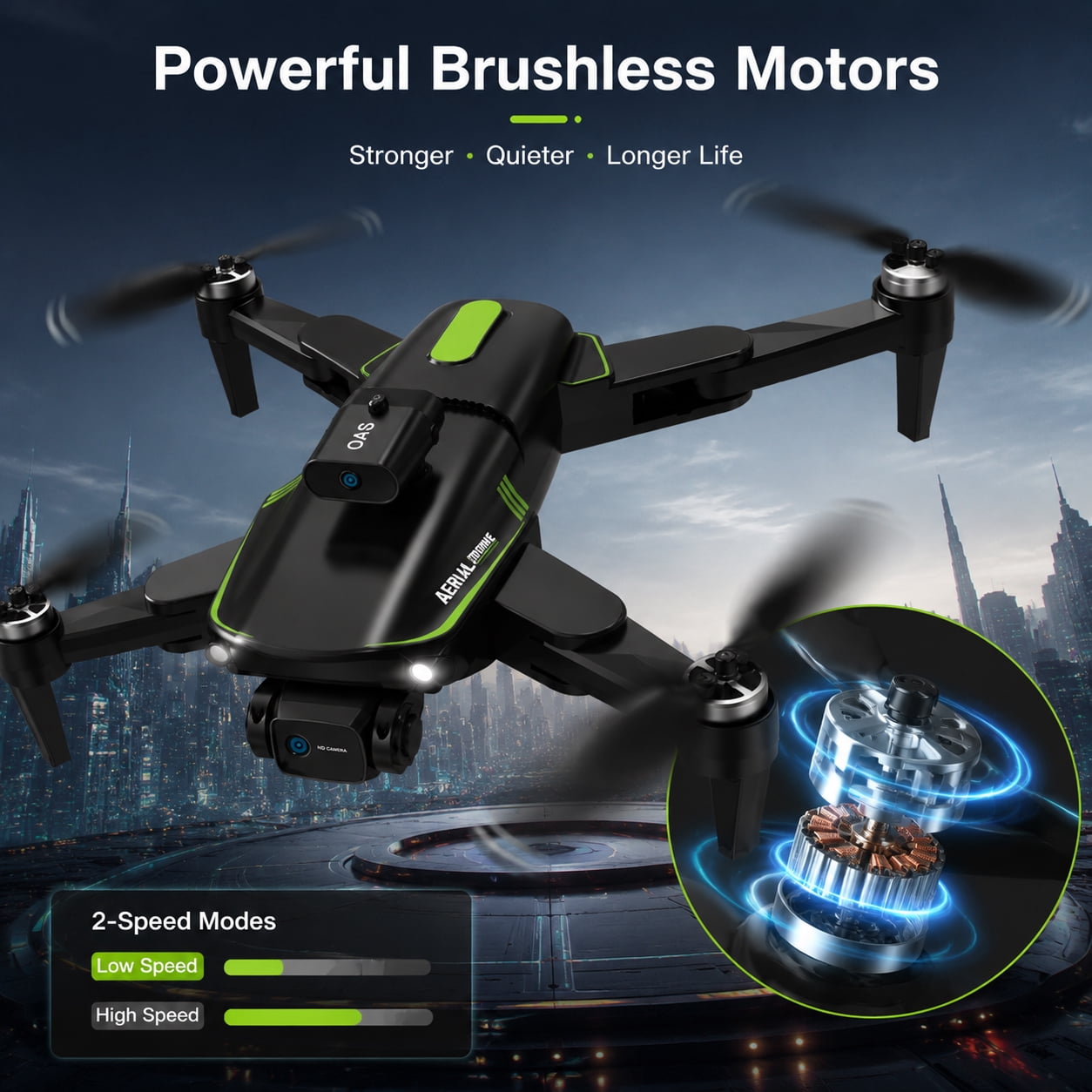 VILINICE 1080P FPV Quadcopter Drone with Dual Cameras, Brushless Motor, Obstacle Avoidance, Foldable Design (Black, 1 Pack) 1wxrh - Image 7