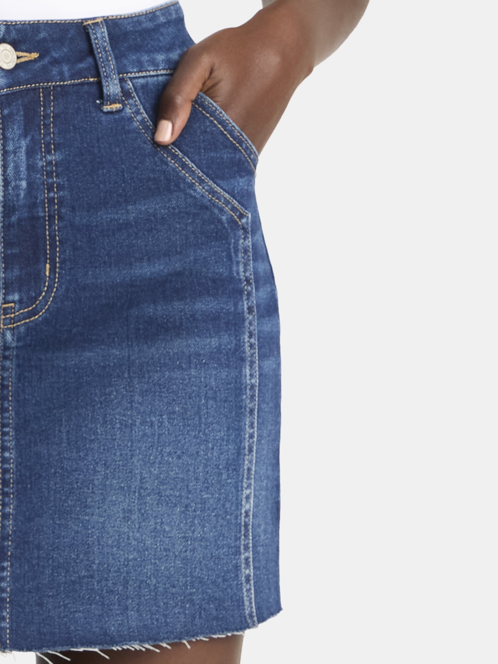 Time and Tru Women's Denim Mini Skirt (Grey, Size 0-20) xaxgm
