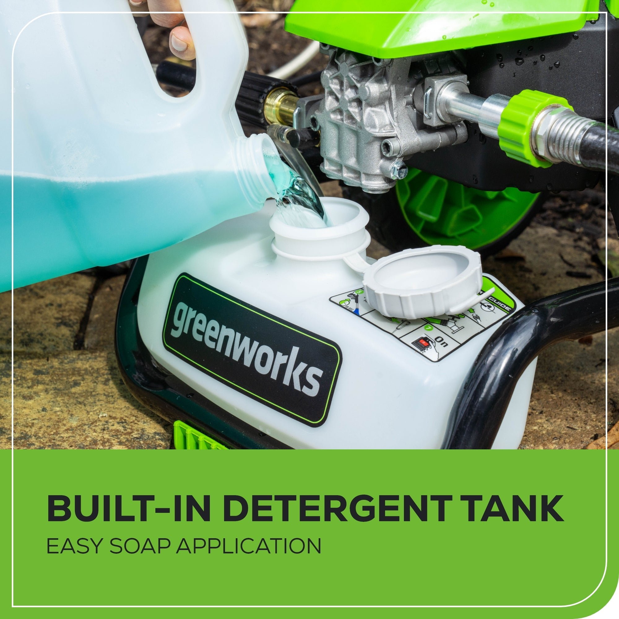 Greenworks 1900 PSI Electric Pressure Washer with 1.2 GPM Flow Rate and 4 Quick-Connect Nozzles (13 Amp) 518ae