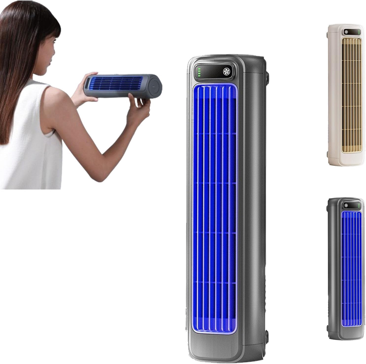 wangconghui Portable Air Cooler Fan, Quiet Desktop Cooling Unit, Adjustable Speed (White) ddztr
