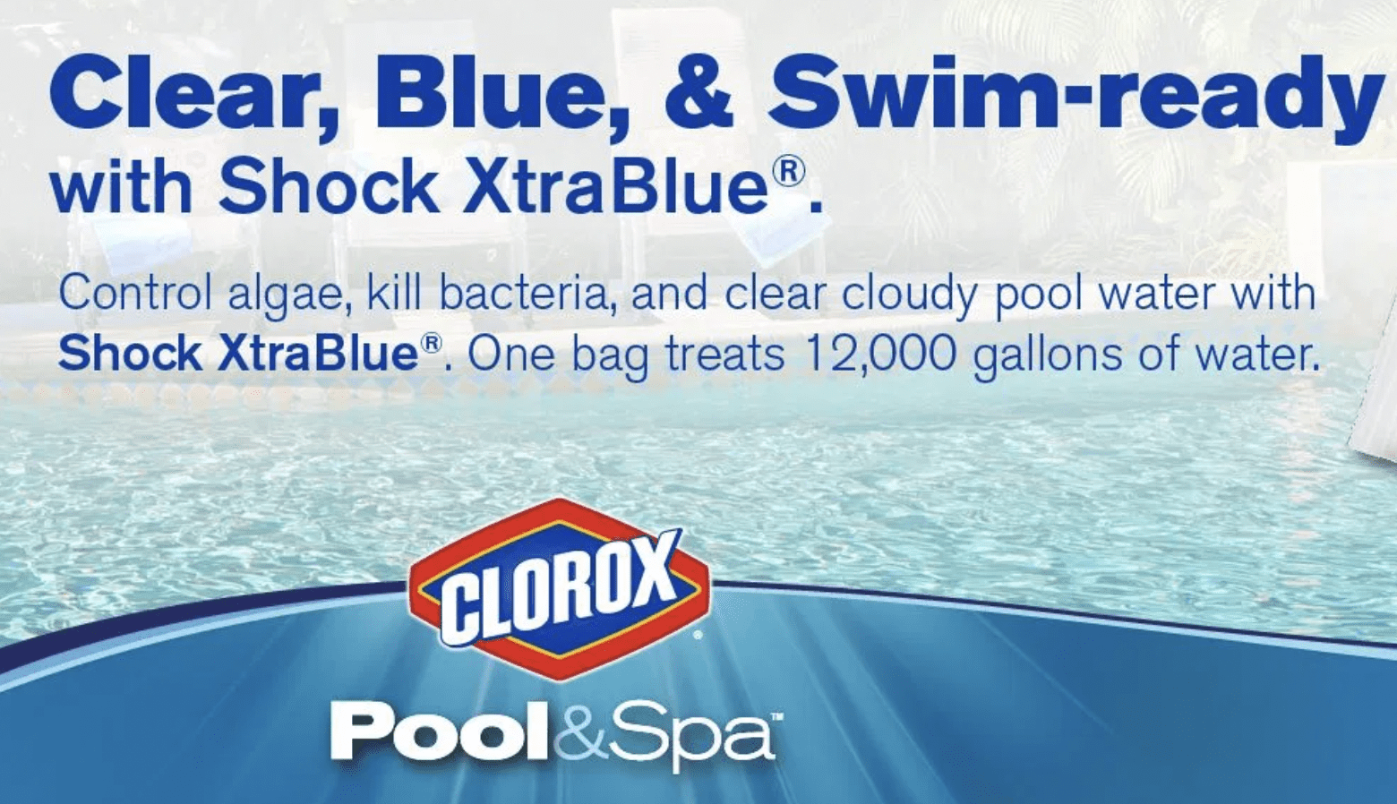 Clorox Pool&Spa Shock XtraBlue 6-in-1 Formula Fast-Dissolving Pool Sanitizer (2 lb Total, 2 Pack) gojv8 - Image 2