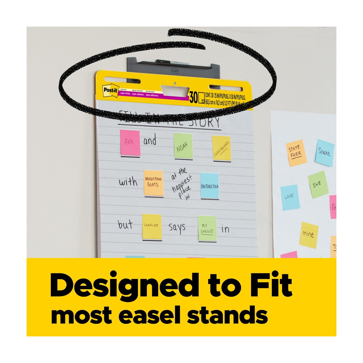 Post-it Super Sticky Easel Pad, Lined Self-Stick Flip Chart Paper (White, 25 in. x 30 in., 1 Pad) 4fw5r