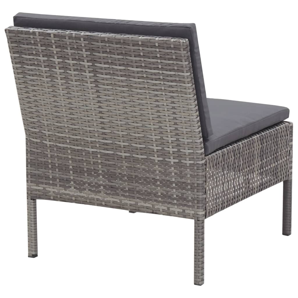 vidaXL 6-Piece Outdoor Patio Sectional Sofa Set with Coffee Table (Grey, 6-Piece Set) jaun0