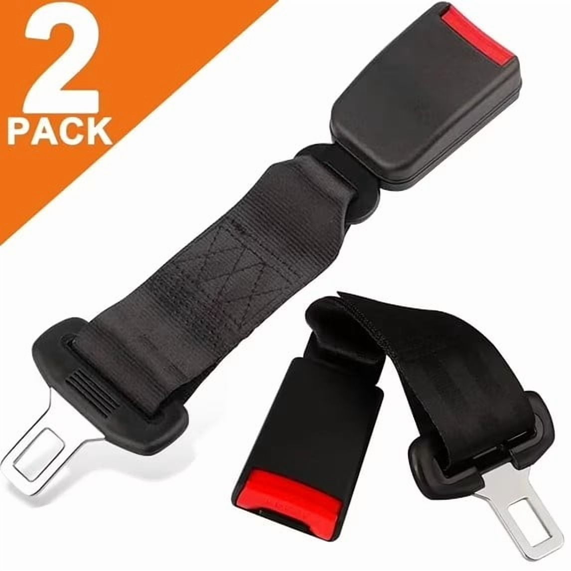 PHANCIR Seat Belt Extender for Cars, Universal Buckle Extension, Durable Stainless Steel (Black, 2 Pack, 10.2 in) ochnx