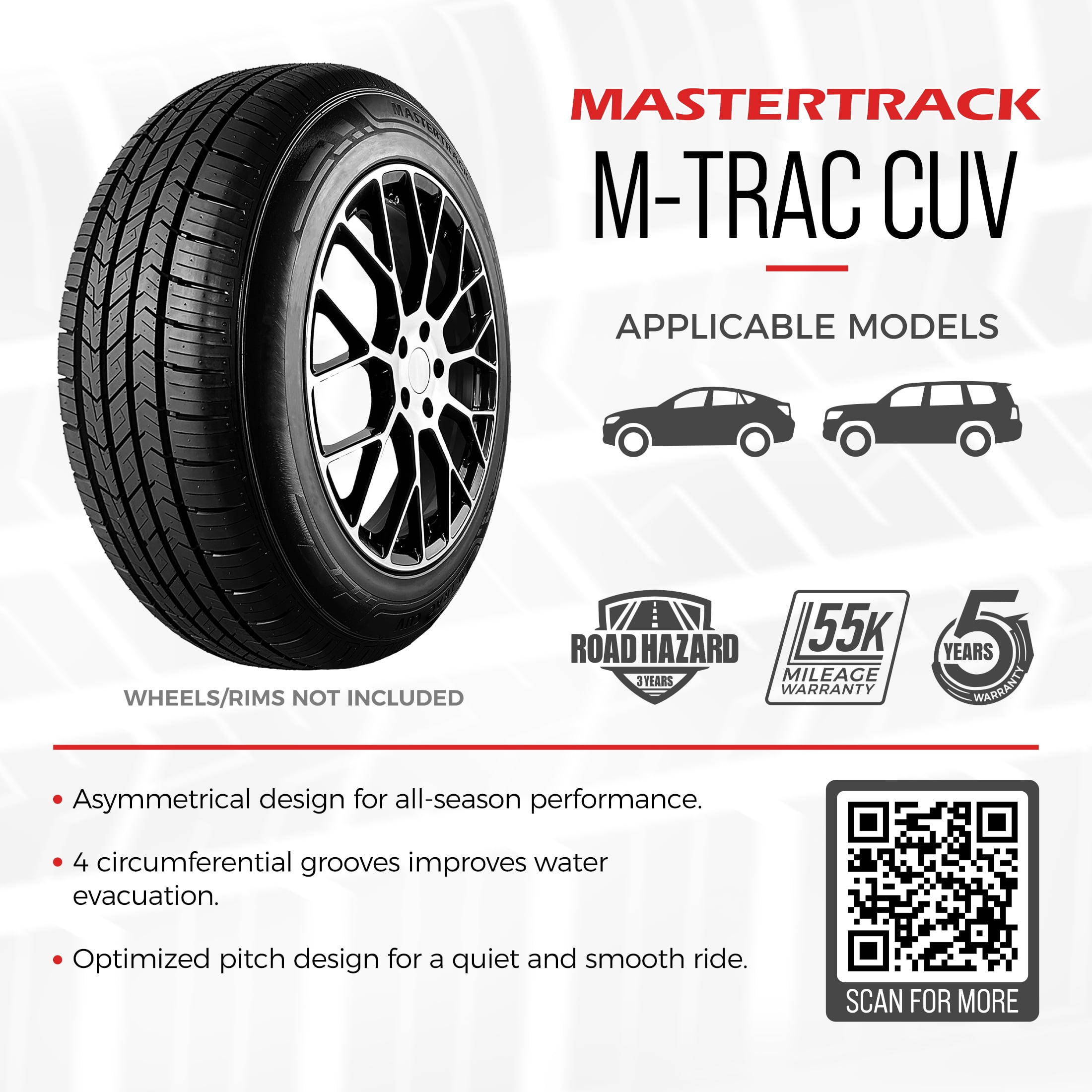 Mastertrack M-TRAC CUV All-Season Tire (245/60R18, 105V, Single Tire) ypadn