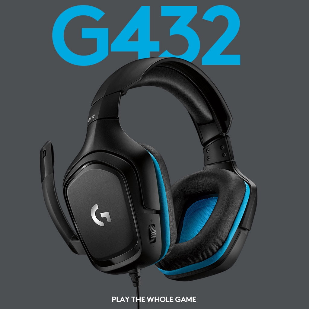 Logitech G G432 Wired Gaming Headset with 7.1 Surround Sound and Flip-to-Mute Microphone (Black, 1 Unit) yfrio