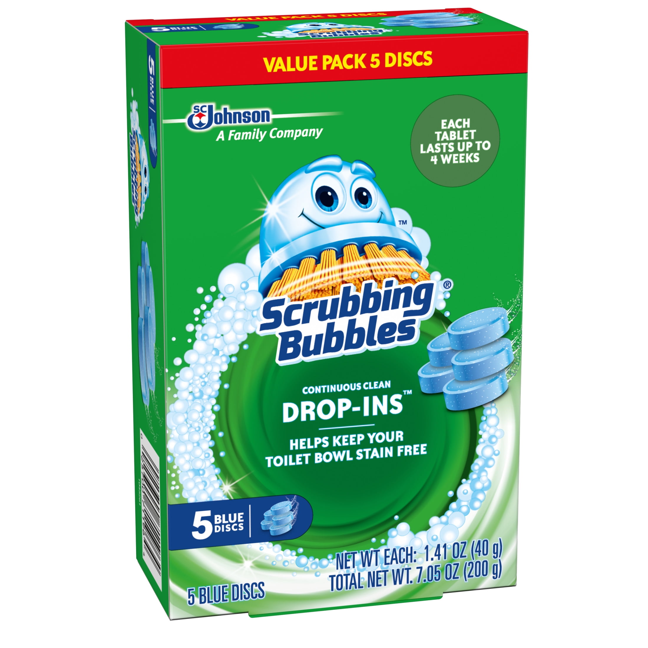 Scrubbing Bubbles Continuous Clean Toilet Bowl Cleaner Tablets (Blue, 6 Pack, 7.05 oz) bcel0