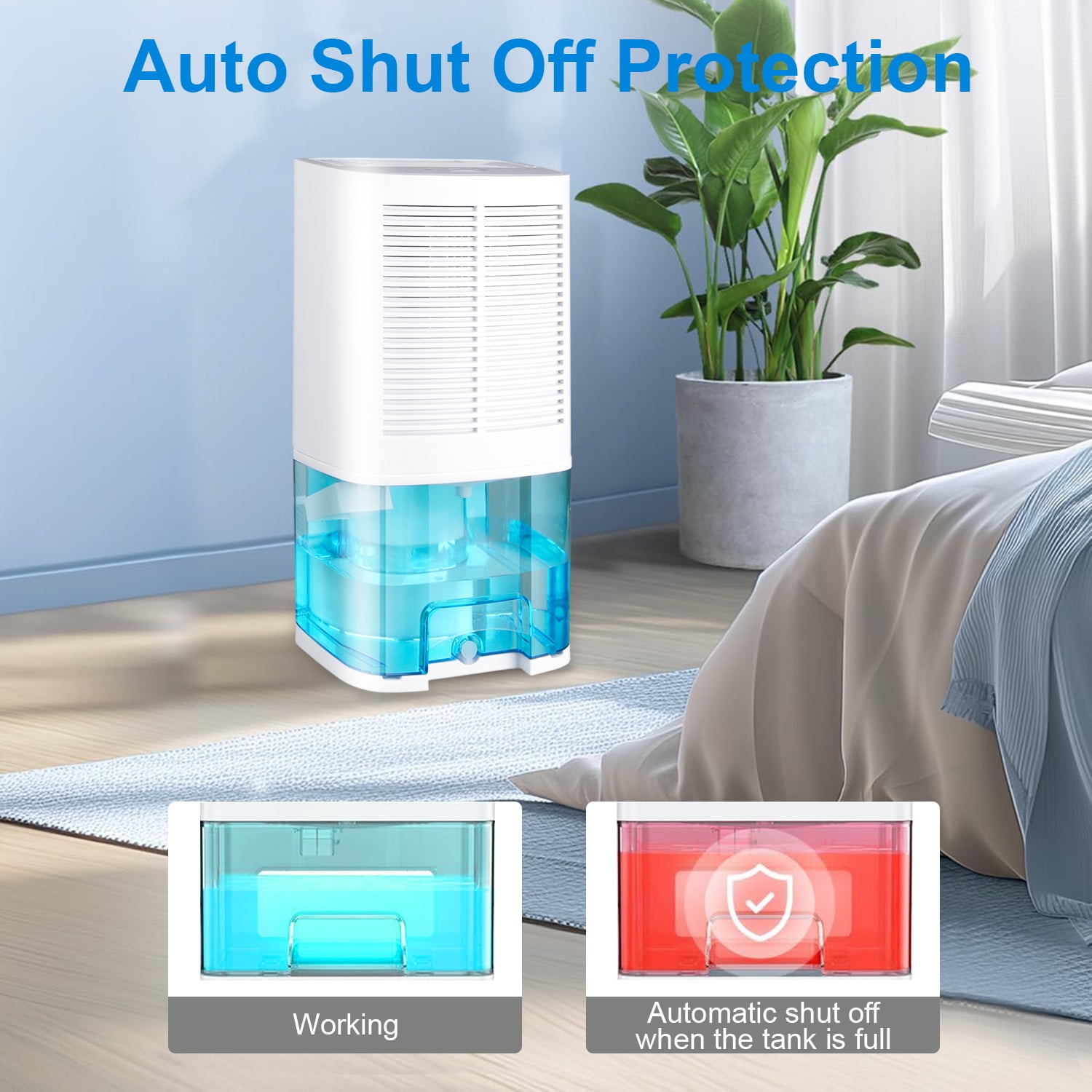HOPEPOW Dehumidifier for Home, Ultra Quiet Moisture Removal for Bedroom and Bathroom (Green, 4 Pint) tdhwl