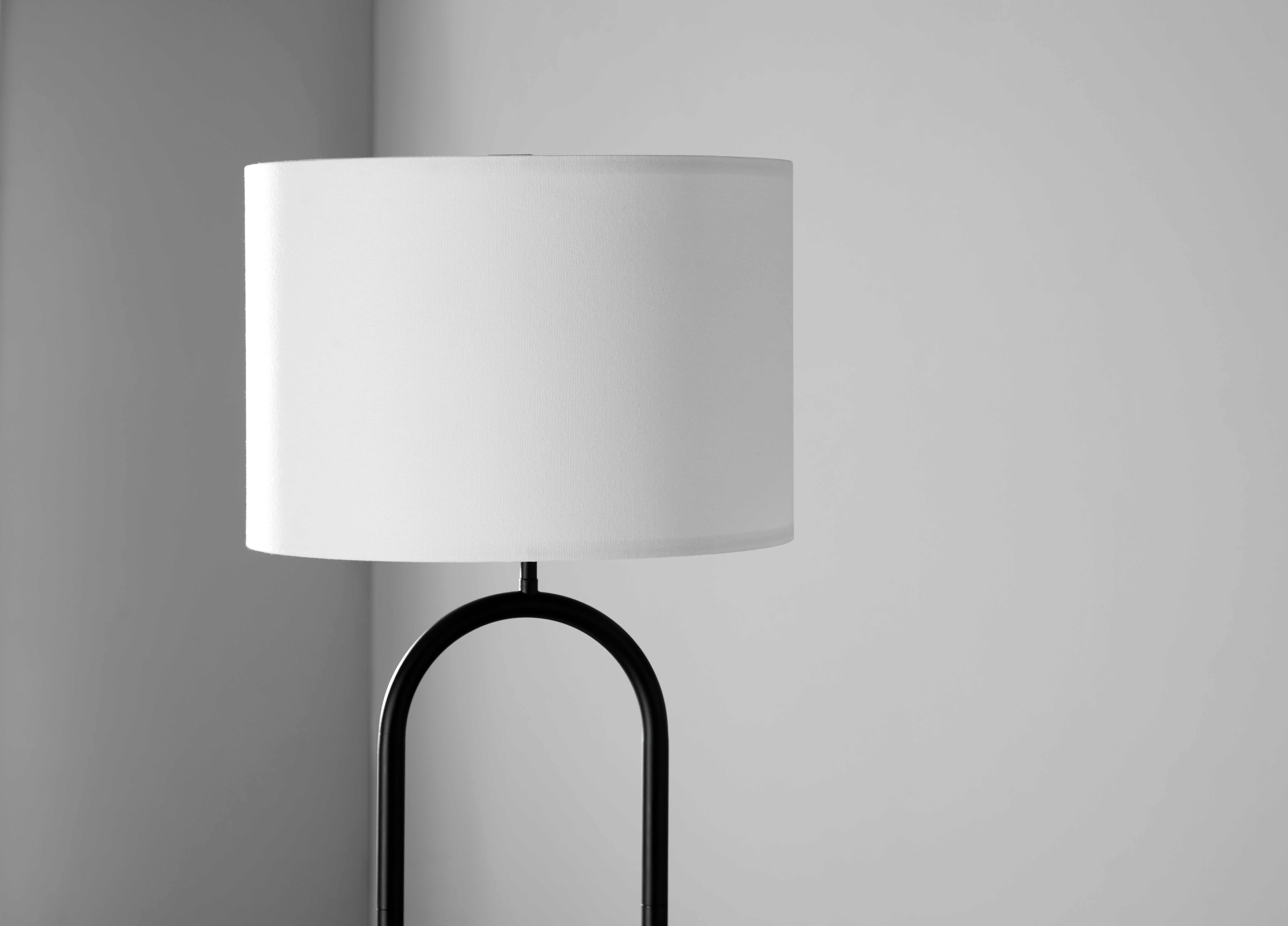 Mainstays Dual Pole Arch Metal Floor Lamp with Fabric Drum Shade (Black, 64 in) cbgb1
