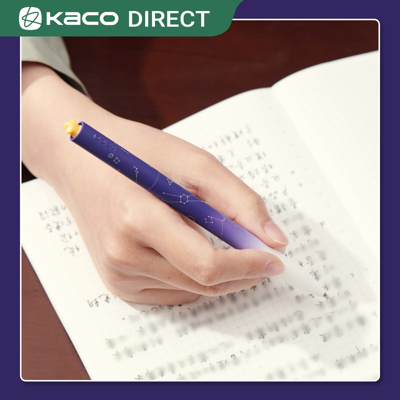 Kaco FIRST Gel Ink Pens, Smooth Writing Aesthetic Stationery Set with 4 Refills (Purple, 2 Pack) e85ti