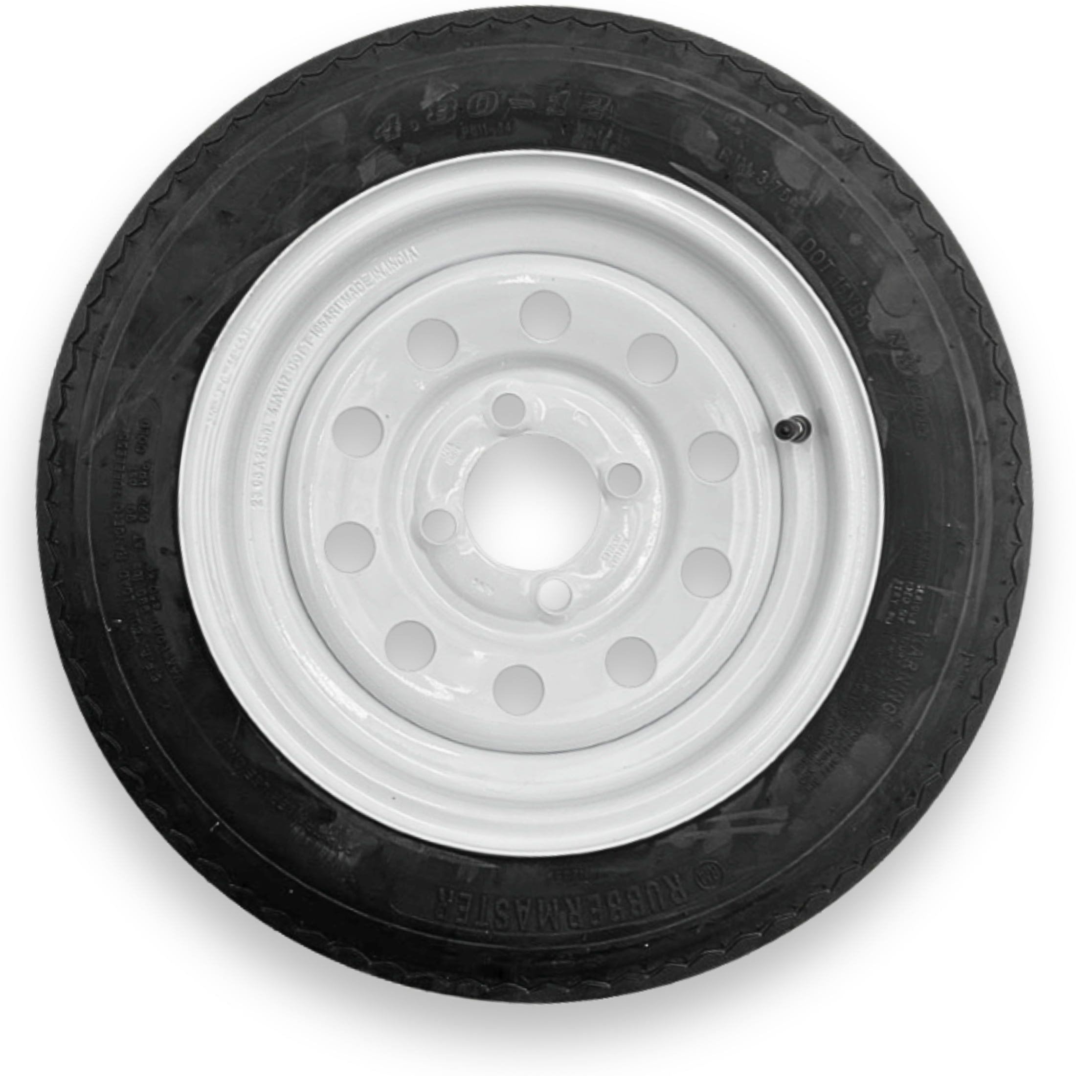 RubberMaster 4.80-12 6 Ply Highway Rib Tire and 4 on 4 Modular Wheel Assembly (4.80-12) 67mbe