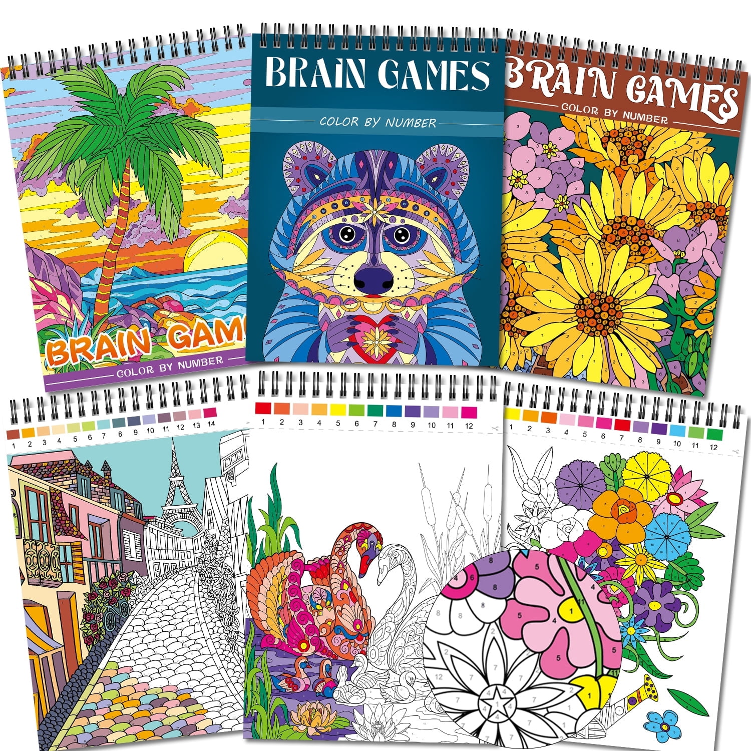 Kalysky Adult Coloring Books Set, Stress-Relieving Nature and Animal Designs (3 Pack, 25 in x 11 in) 5pyd7