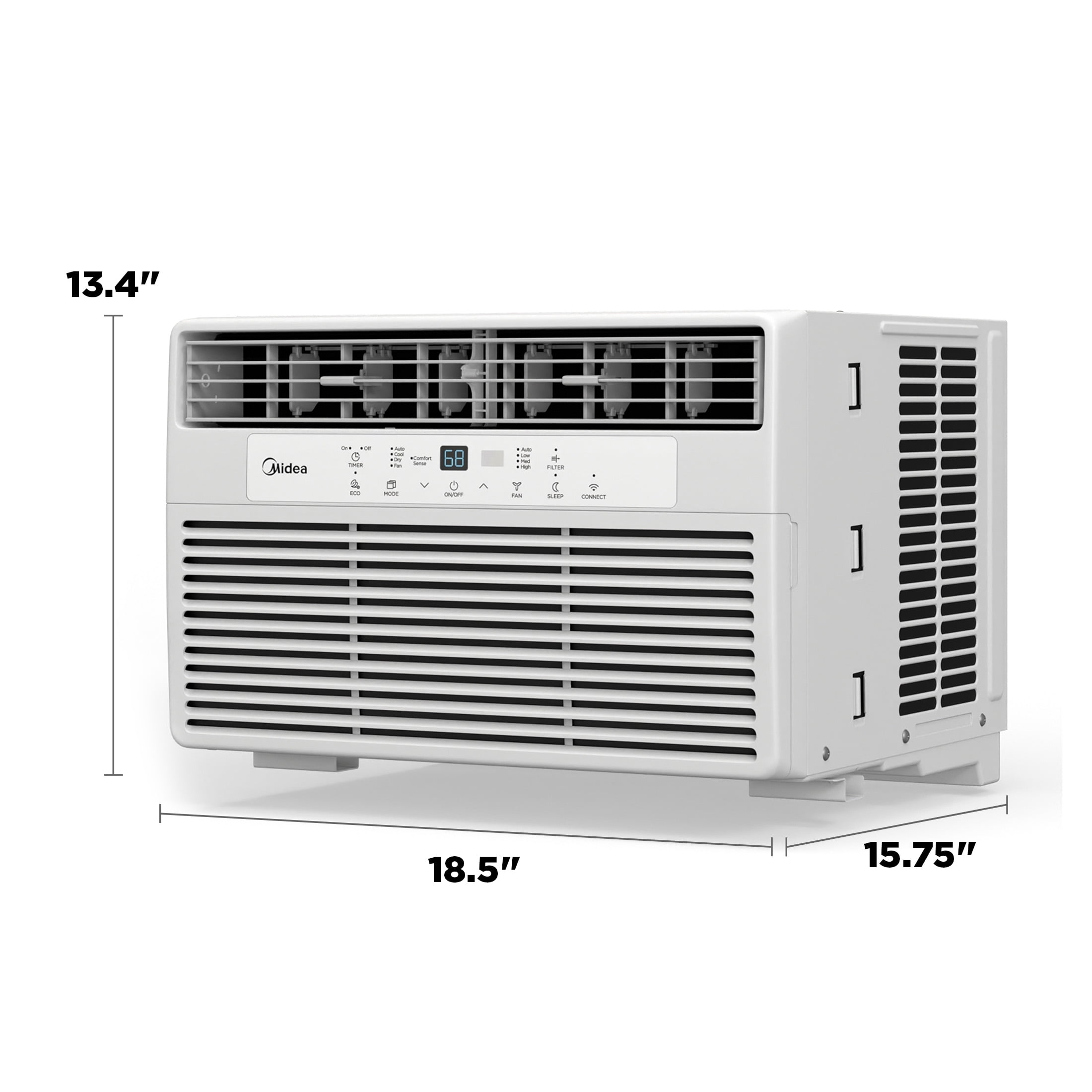 Midea 8,000 BTU Smart Window Air Conditioner with Comfort Sense Remote (White, 350 Sq. ft.) 9zpng