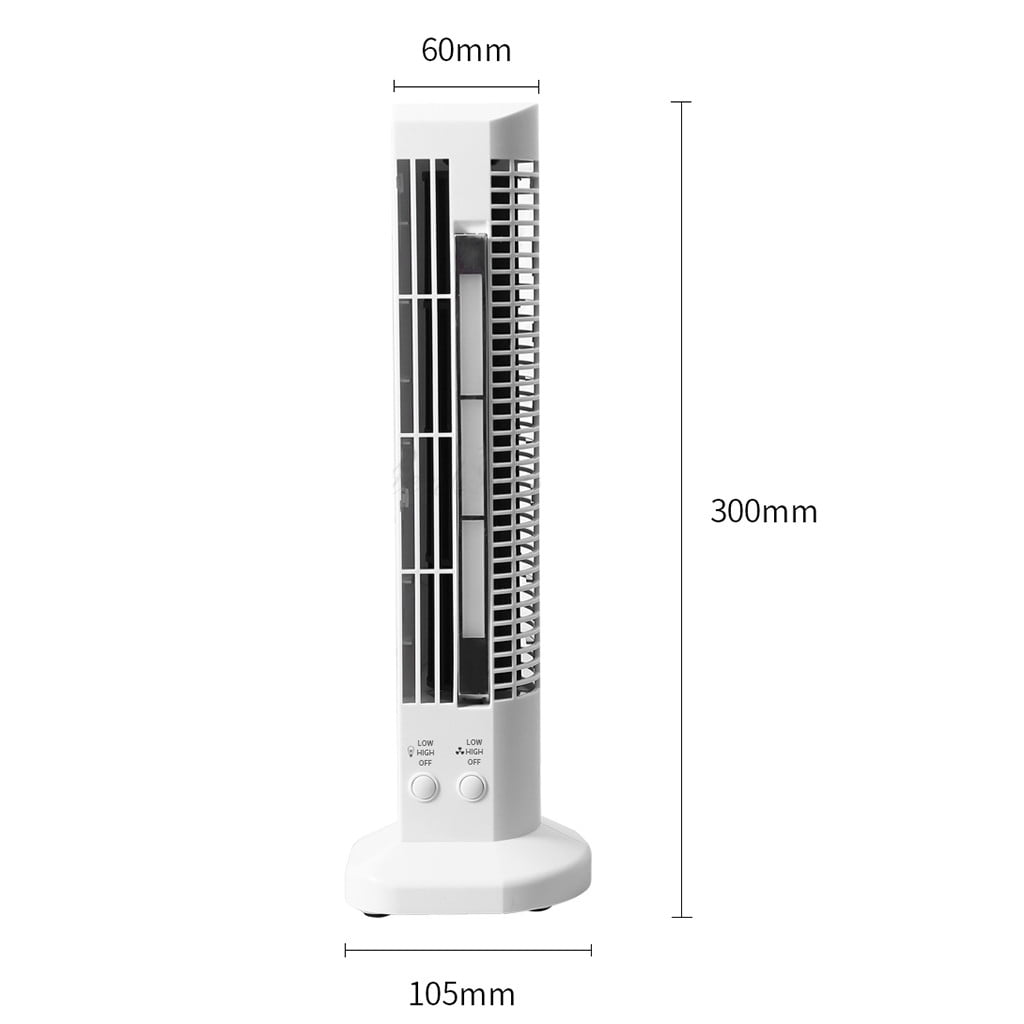 RnemiTe-amo Bladeless Tower Fan with LED Light (White, 12 in) 5sd42