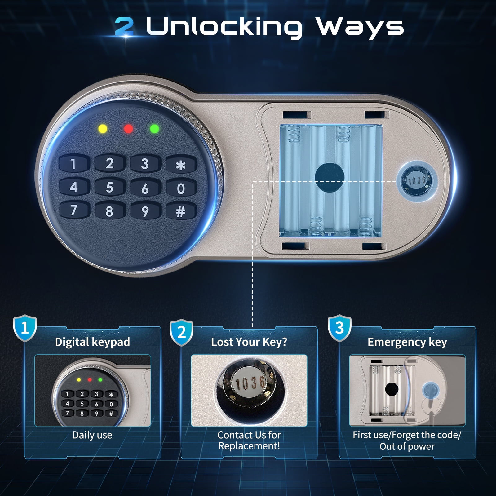 SRWTRCHRY Fire and Water Resistant Security Safe with Digital Keypad and Alarm System (Black, 2.0 cu. ft.) 72ban