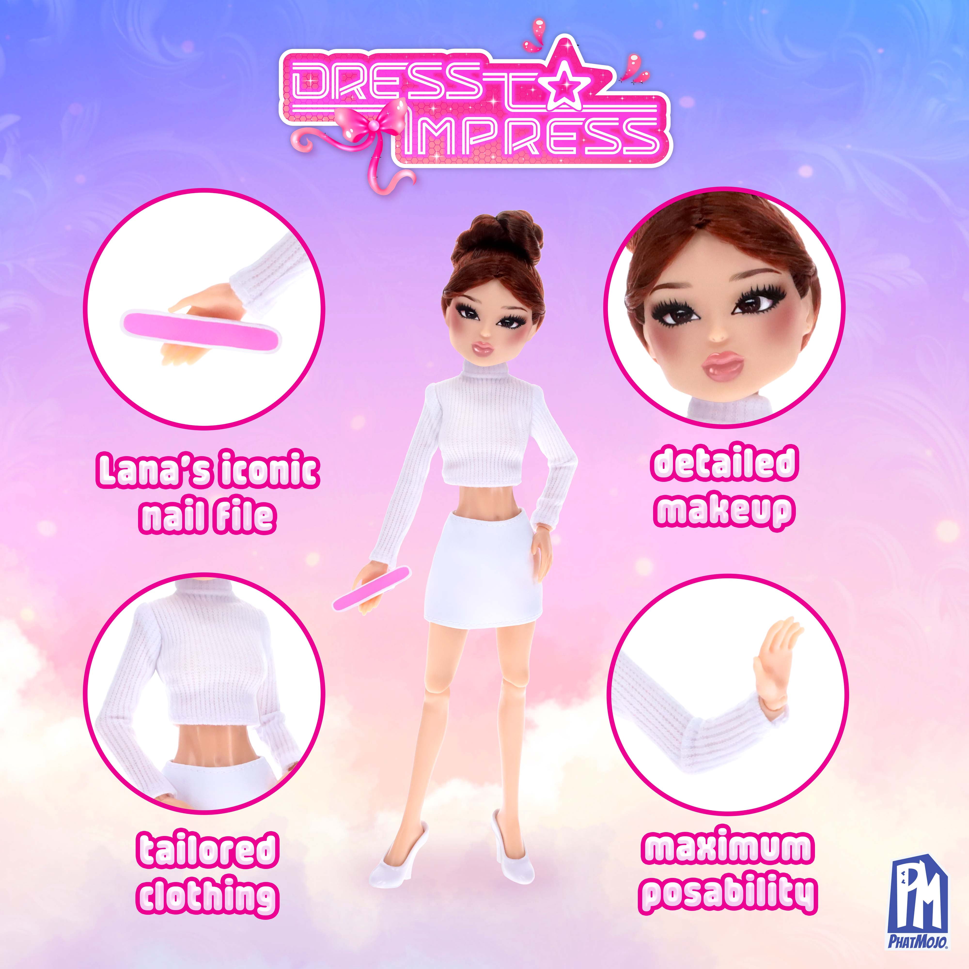 Dress to Impress Lana Fashion Doll (12 in, Series 1) Posable Collectible Figure with Exclusive DLC Code j4nr5
