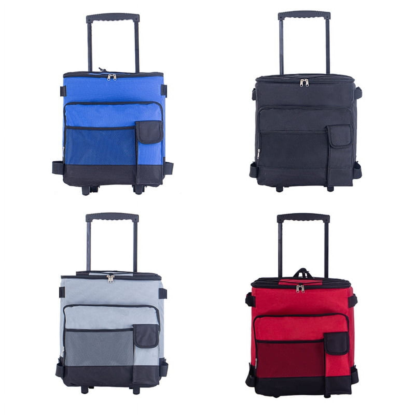 HDJ Rolling Cooler Bag with Wheels and Telescoping Handle, Insulated Leakproof Soft Cooler for Camping and Beach (Blue, 41 qt) pc7pi