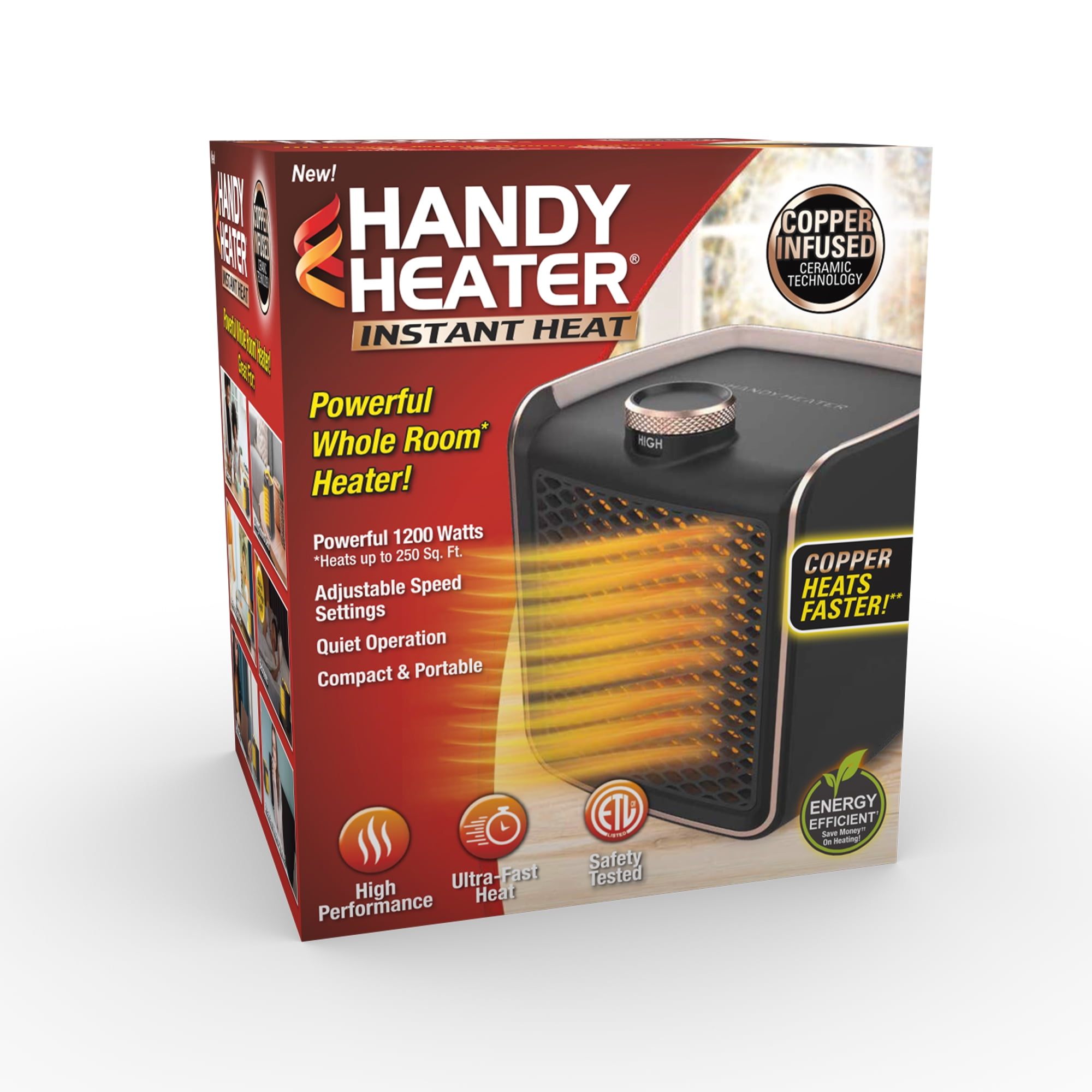 Handy Heater Instant Heat Personal Space Heater (Compact, Portable, 1.5 kWh) 920jv