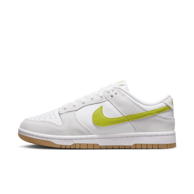 Nike Dunk Low Women's Athletic Shoes Leather Sneakers (White/Green, 8 US) vp2zu