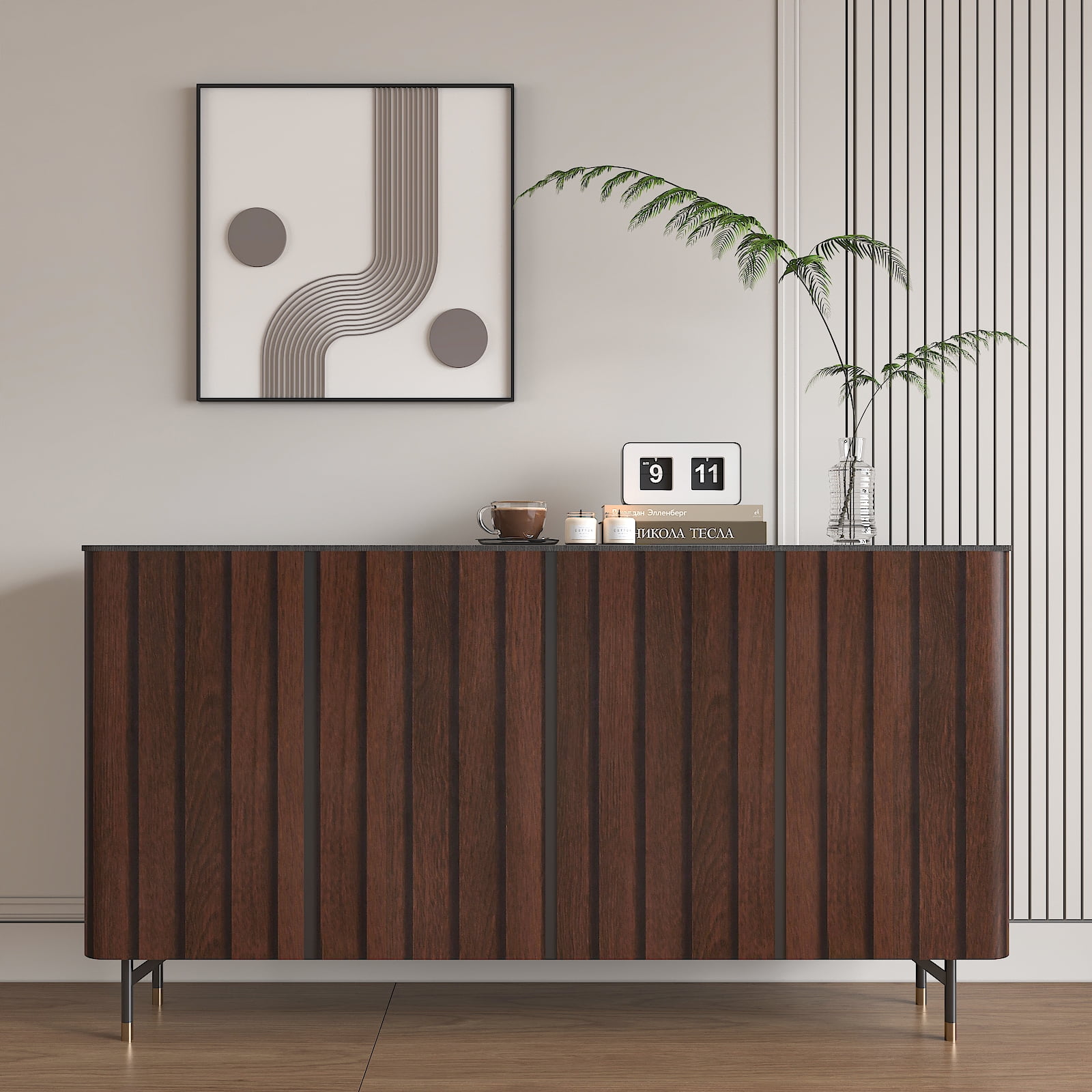 CHIHUT Dark Brown Wood Slat Peel and Stick Wallpaper (Waterproof Vinyl Shiplap Contact Paper, 17.7 in x 100 in) 9dvi6