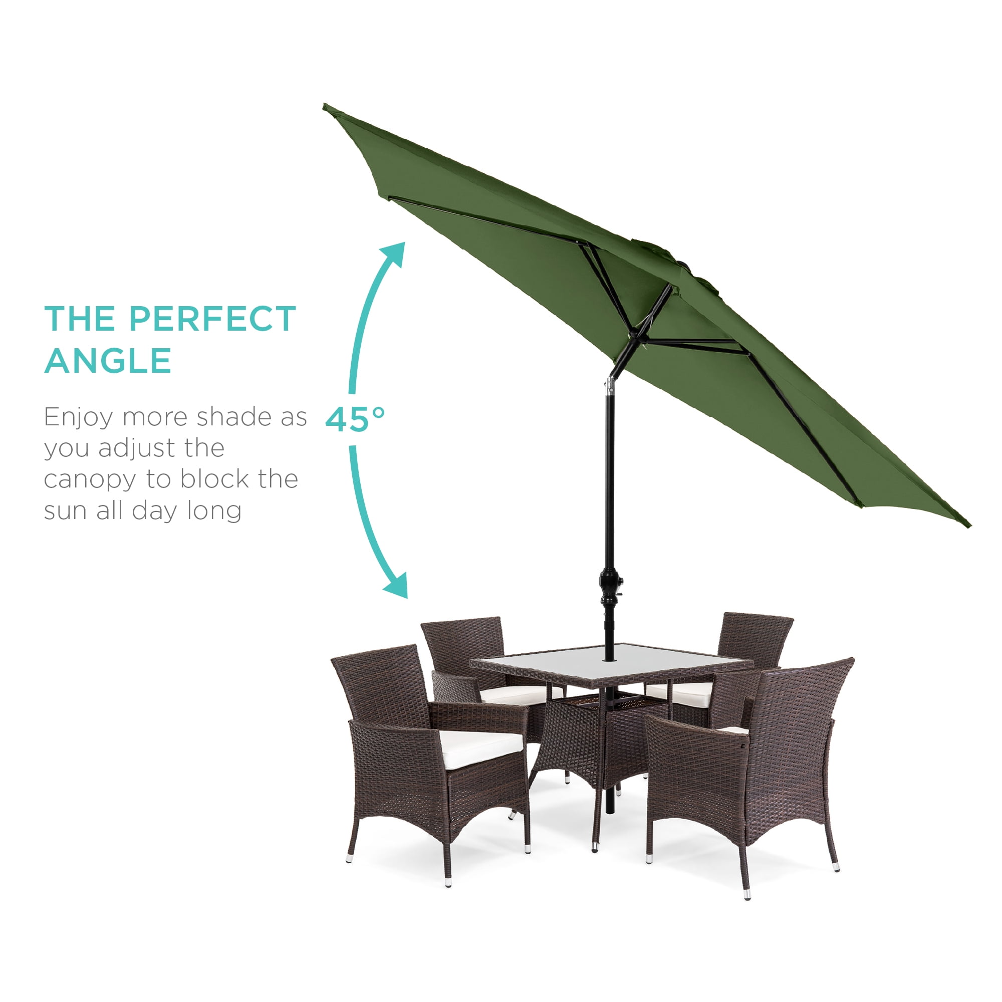 Best Choice Products 10ft Outdoor Steel Market Patio Umbrella (Fern, 10 ft) cwsce - Image 2