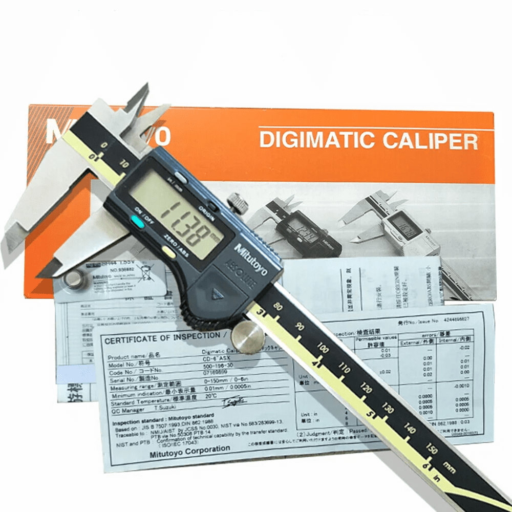 Mitutoyo 500-193-30 AOS Digital Caliper, Stainless Steel Precision Measuring Tool, Large LCD Display (0 to 12 in) za63d