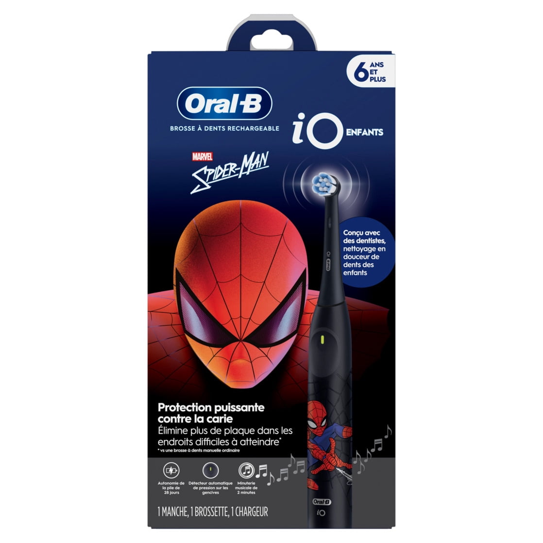 Oral-B iO Kids Rechargeable Electric Toothbrush (Spiderman, 1 Count) 8n2ra