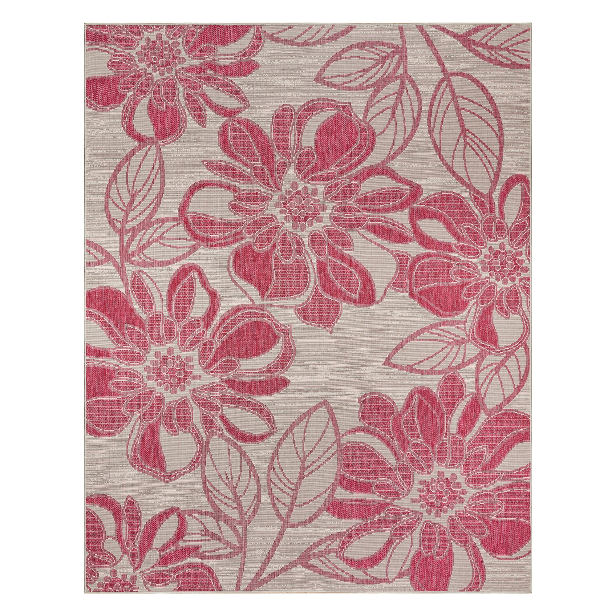 Gertmenian Tropea Woodbury Tropical Floral Area Rug (Fuchsia and Ivory, 9 ft x 13 ft) 93di5