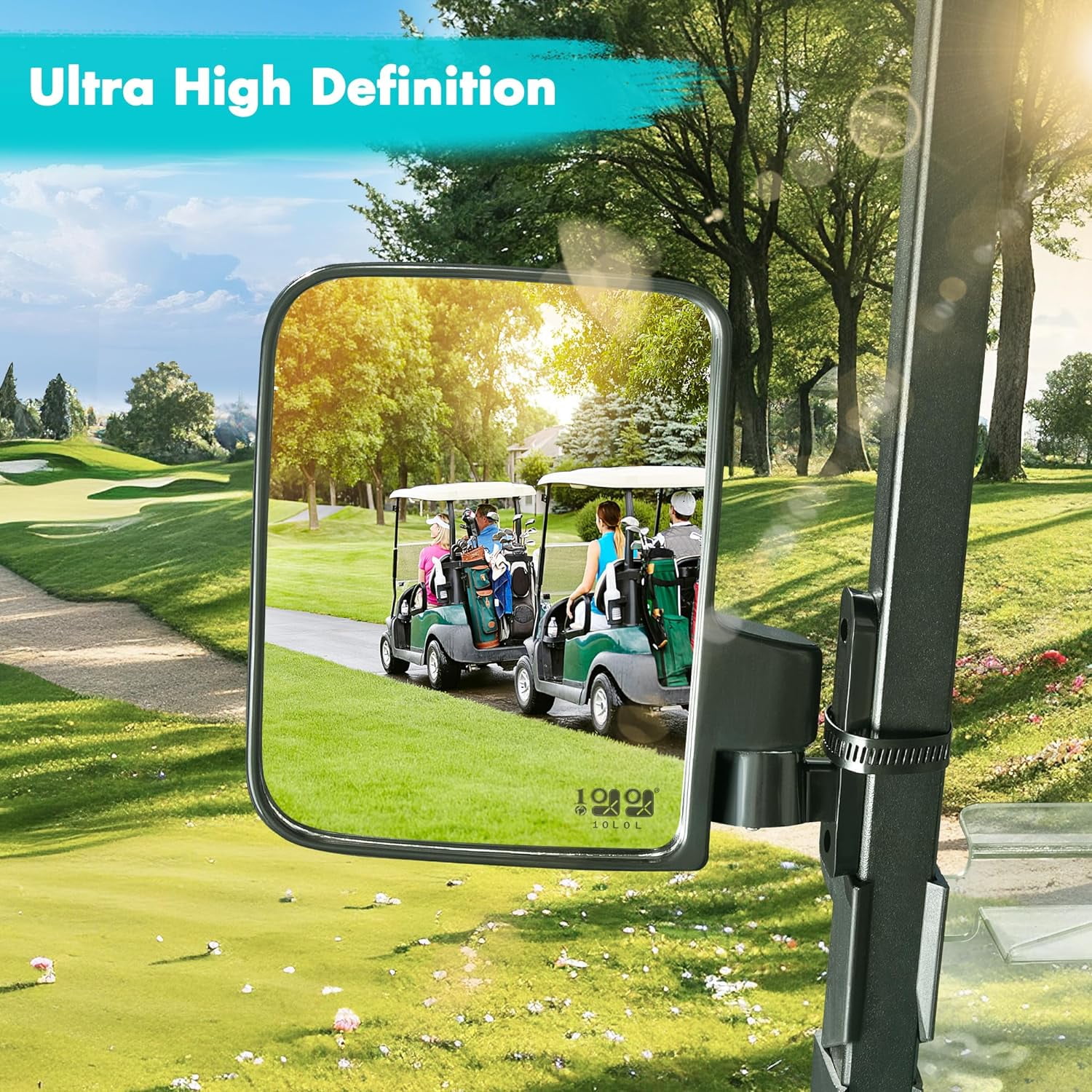 10L0L Universal Golf Cart Side Rear View Mirror Set for Yamaha EZGO Club Car (Black, 7.1 in x 5.5 in) hot8x