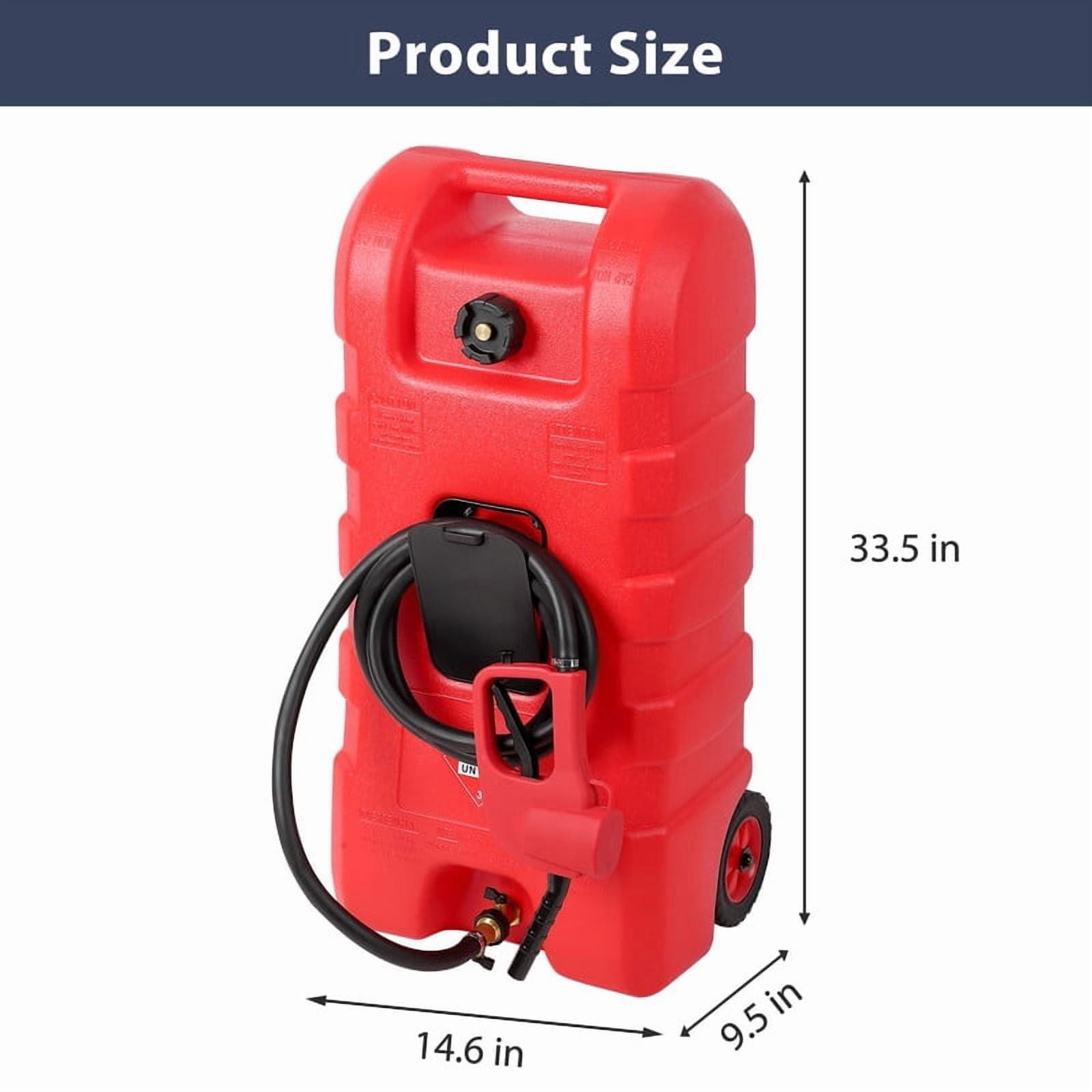 Towallmark Portable Fuel Tank, Heavy-Duty Gasoline Caddy with Siphon Pump and 9.8 ft Hose (Red, 15 Gallon) pjqin