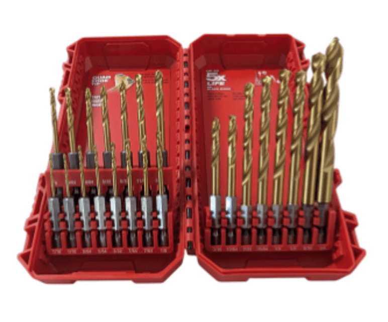 Milwaukee SHOCKWAVE 23-Piece Impact Duty RED HELIX Titanium Twist Drill Bit Set (1/4 in Hex Shank, PACKOUT-Compatible Case) 5faei
