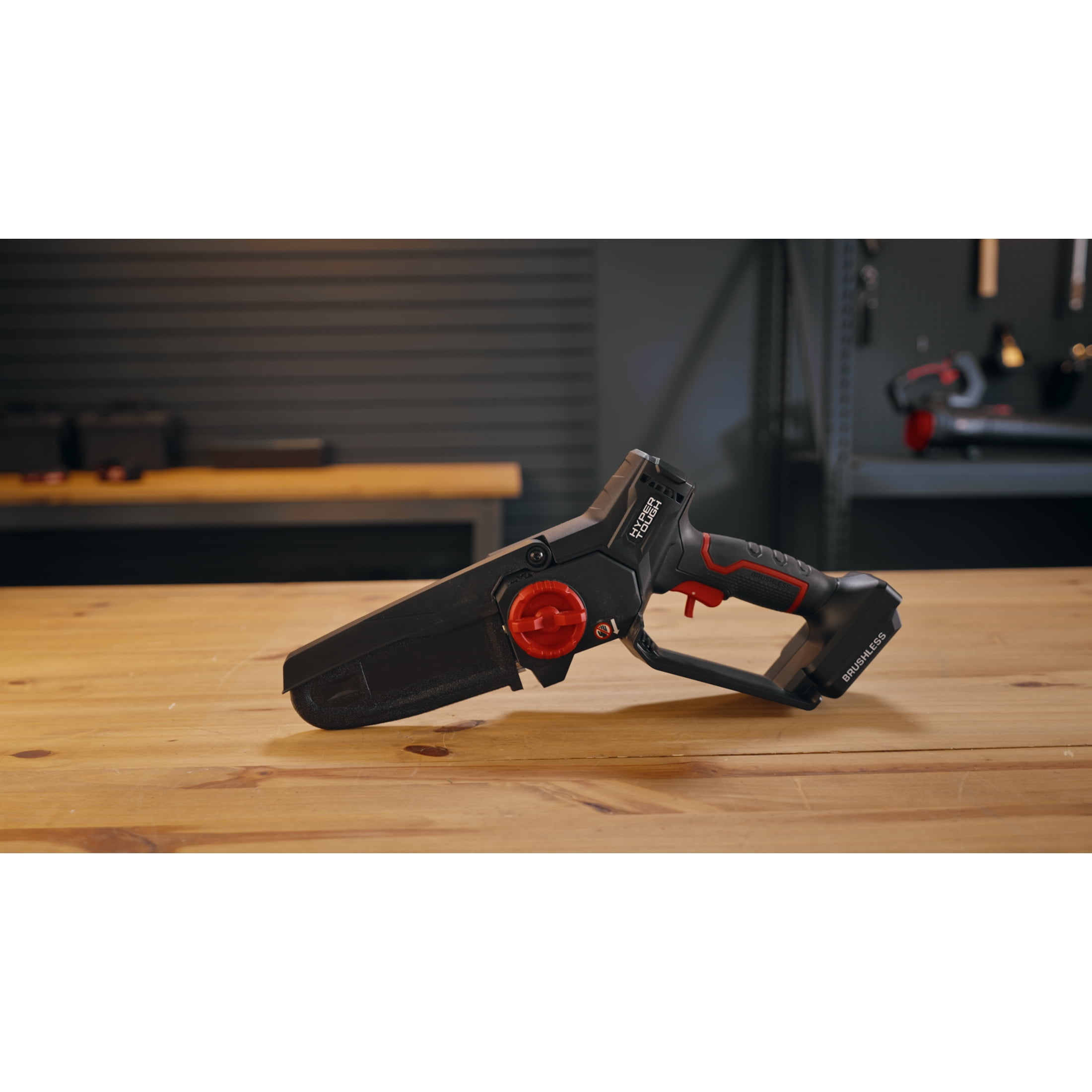 Hyper Tough 6 in 20V Brushless Cordless Pruner Saw with 2.0Ah Battery and Charging Cable (Black, 6 in) 5xayx