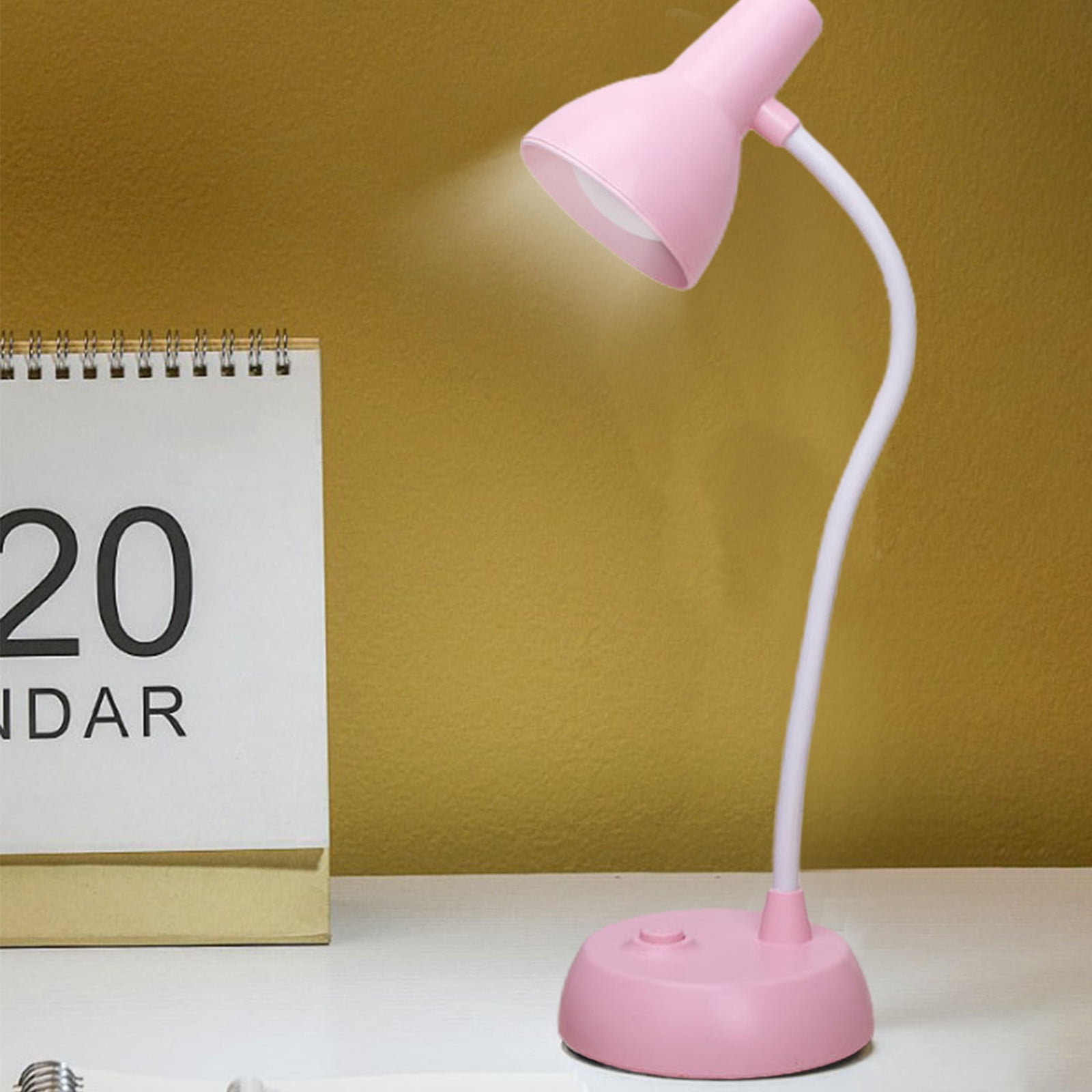 QAZbgdl LED Desk Lamp, Eye-Protection Reading Light with 360° Flexible Neck (White, 12.4 in Height) 6akta
