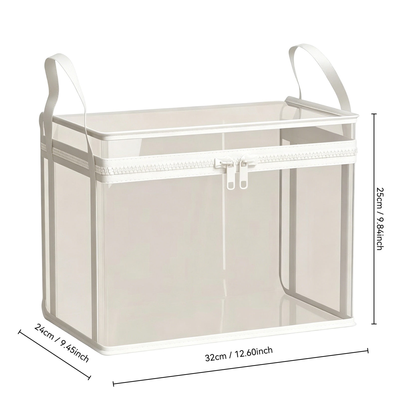 BIWEUTYDYS Heavy Duty Clear PVC Storage Box with Lid, Collapsible Book and Clothing Organizer (Clear, Medium) n14ck