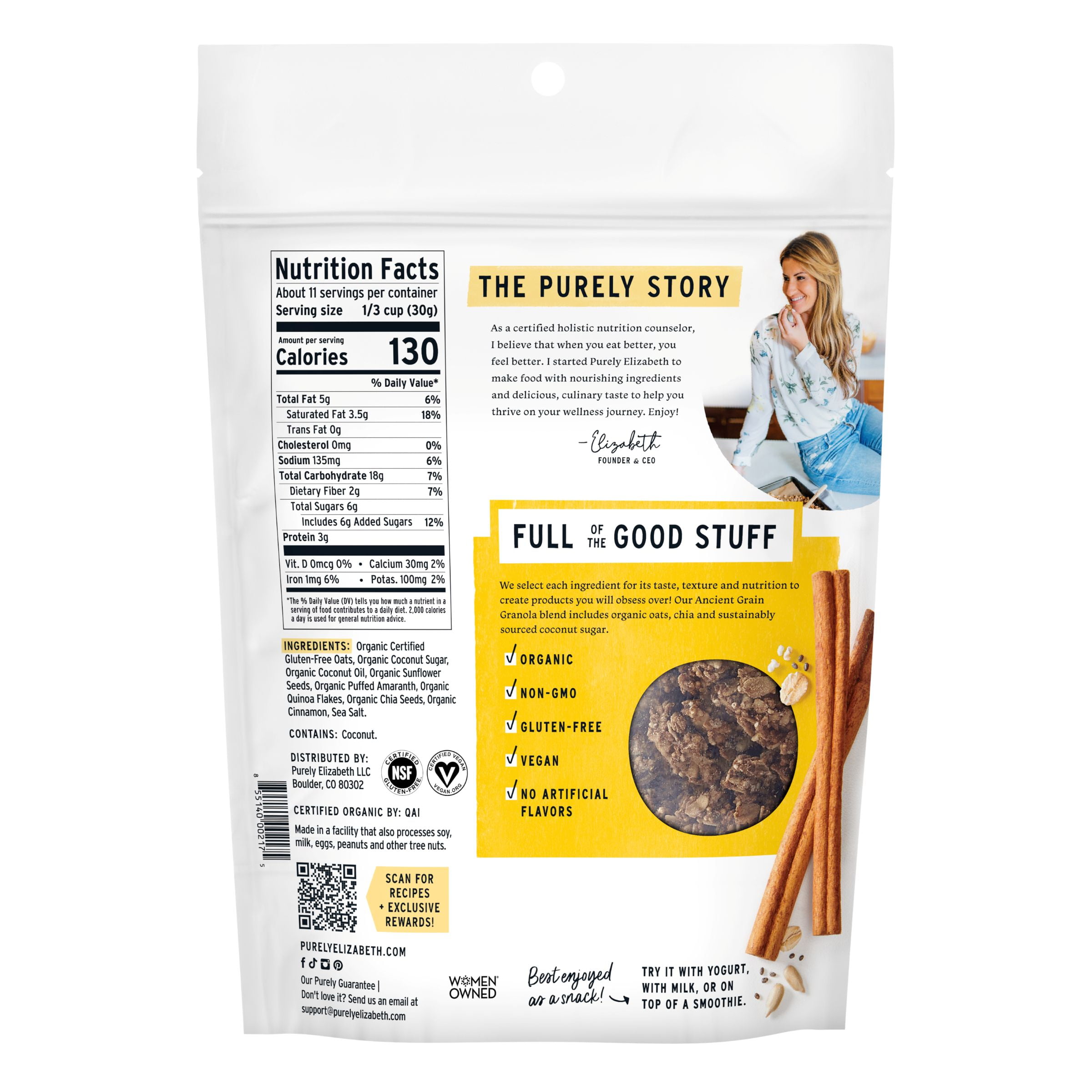 Purely Elizabeth Organic Ancient Grain Granola, Original (10 oz) snlt8